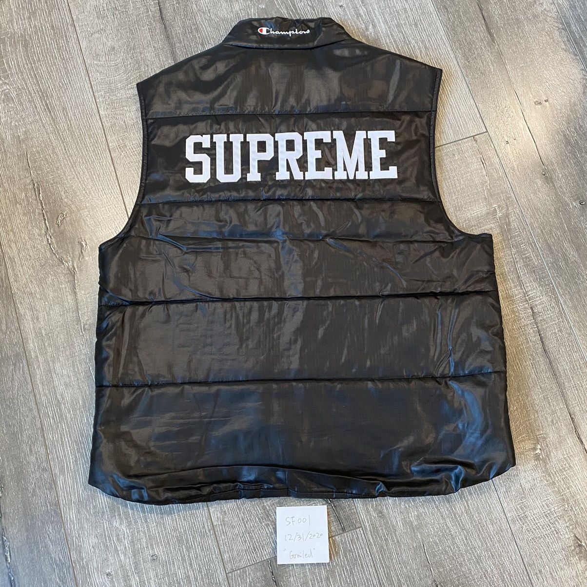 SS17 Supreme Champion Puffy Vest Black Size L