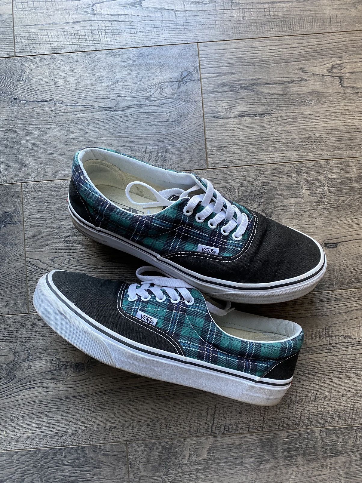 Vans Vans Tartan Pack evergreen green plaid era 9.5 Grailed