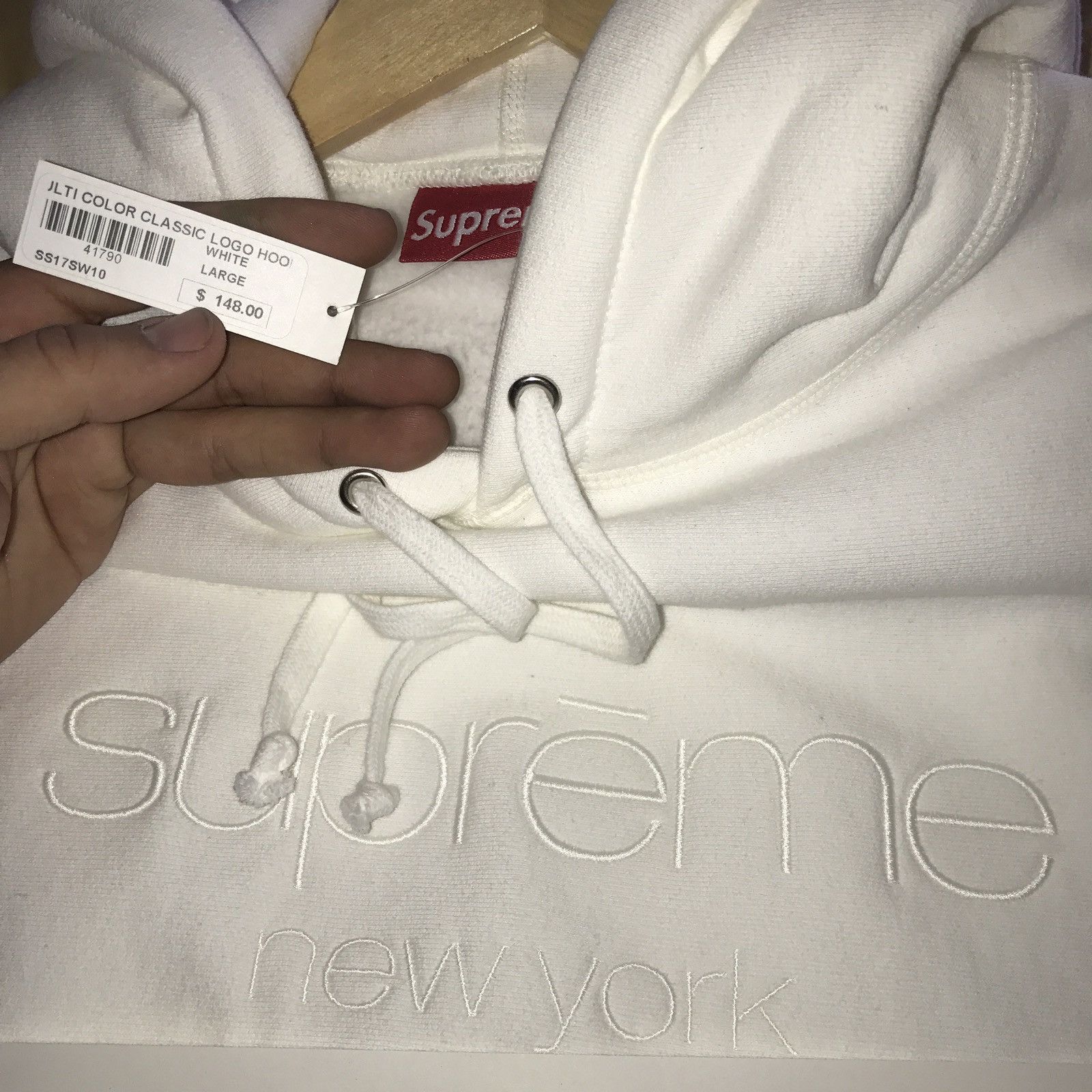 Supreme Multi Color Classic Logo Hoodie (White) FW 17 | Grailed