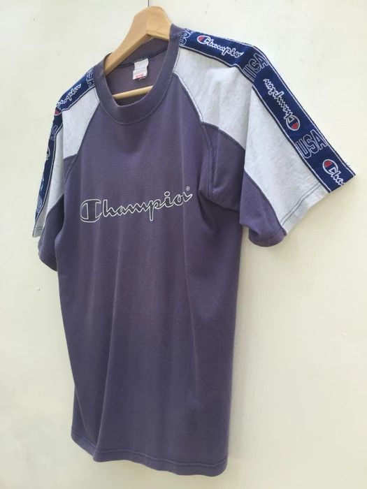 Champion Vintage 90s Champion U.S.A Side Tape T shirt Size US S / EU 44-46 / 1 - 3 Thumbnail