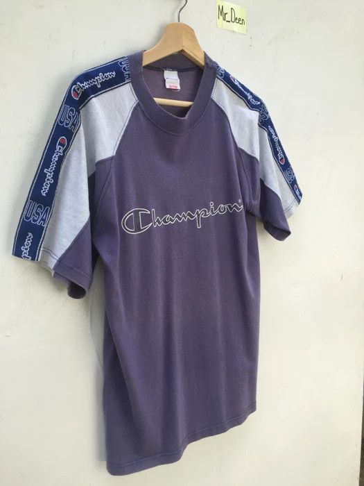 Champion Vintage 90s Champion U.S.A Side Tape T shirt Size US S / EU 44-46 / 1 - 2 Thumbnail