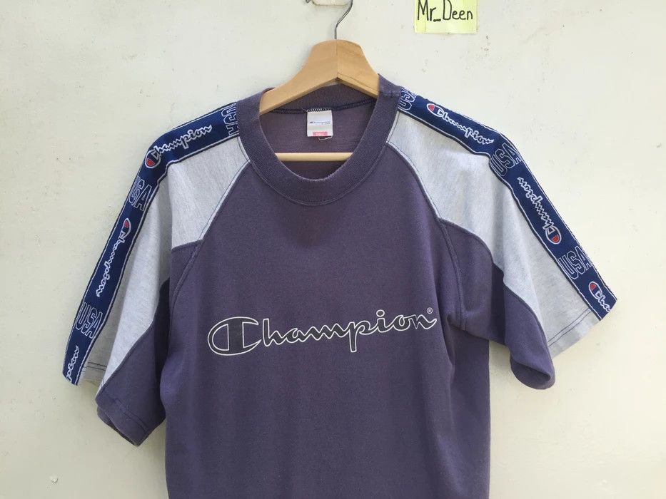 Champion Vintage 90s Champion U.S.A Side Tape T shirt Size US S / EU 44-46 / 1 - 5 Thumbnail
