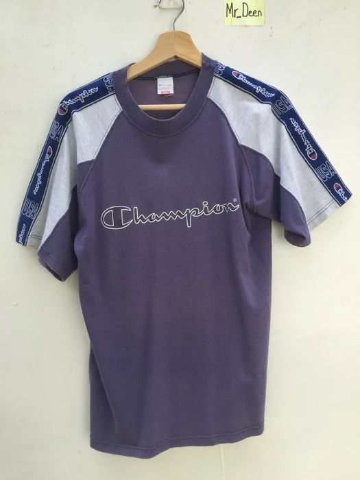 Champion Vintage 90s Champion U.S.A Side Tape T shirt Size US S / EU 44-46 / 1 - 1 Thumbnail