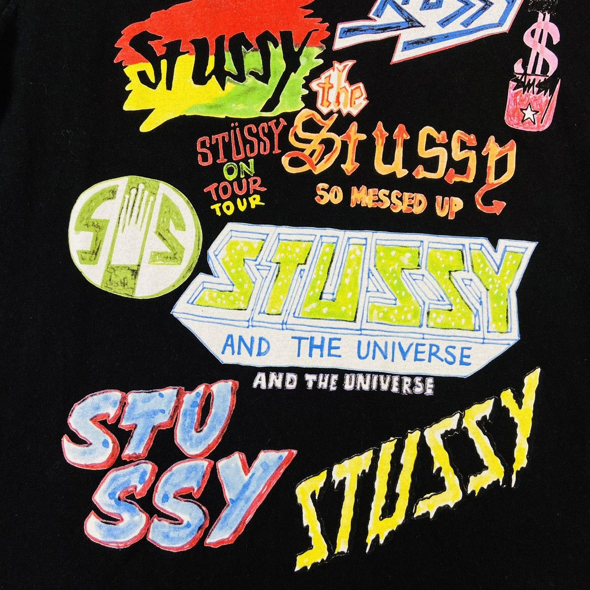 Stussy STUSSY GRAFFITI OVERPRINTED VINTAGE VERY RARE TEE - № 343 Size US M / EU 48-50 / 2 - 3 Thumbnail