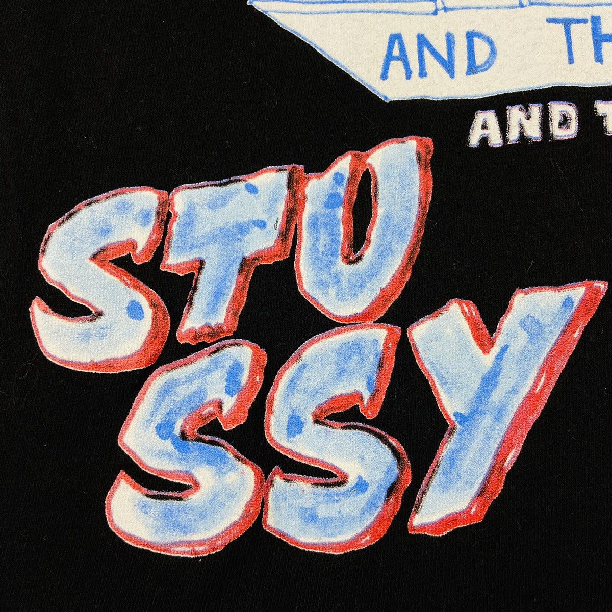 Stussy STUSSY GRAFFITI OVERPRINTED VINTAGE VERY RARE TEE - № 343 Size US M / EU 48-50 / 2 - 5 Thumbnail