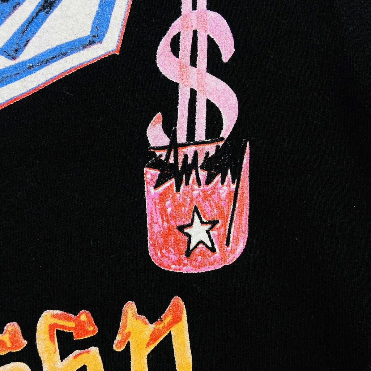 Stussy STUSSY GRAFFITI OVERPRINTED VINTAGE VERY RARE TEE - № 343 Size US M / EU 48-50 / 2 - 6 Thumbnail