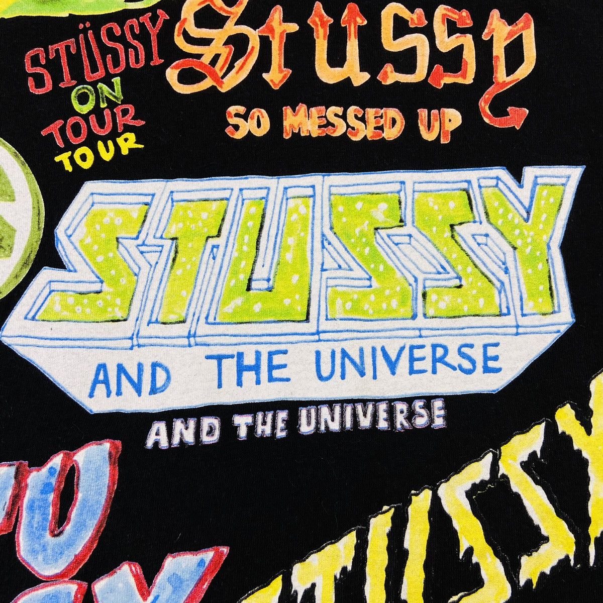 Stussy STUSSY GRAFFITI OVERPRINTED VINTAGE VERY RARE TEE - № 343 Size US M / EU 48-50 / 2 - 4 Thumbnail