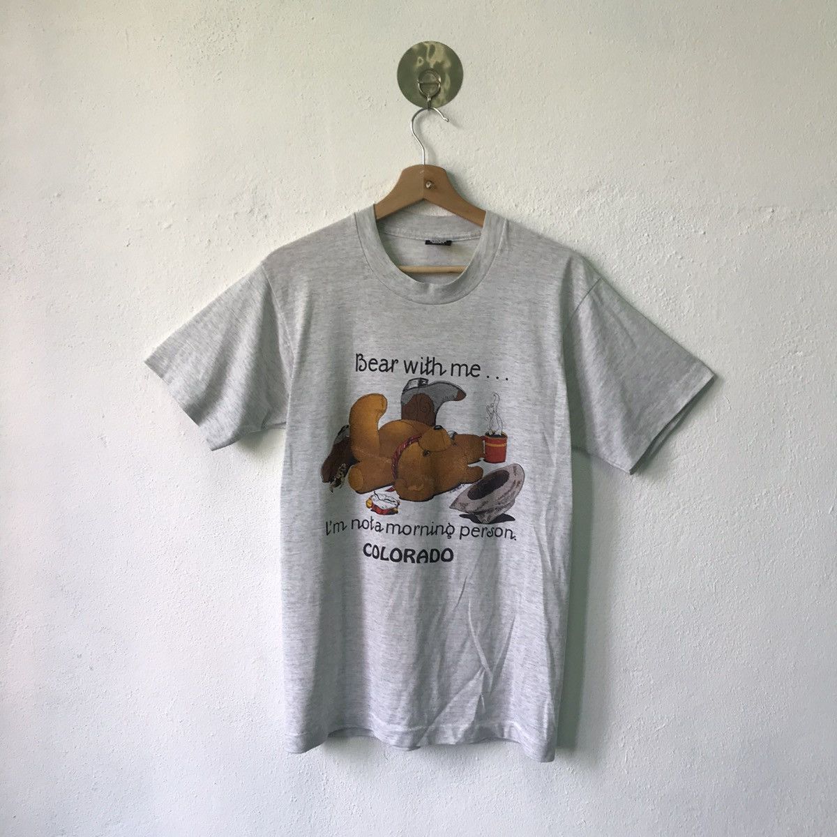 Vintage Vintage 87 Bear With Me Calardo Big Logo Crewneck Tshirt Size US M / EU 48-50 / 2 - 1 Thumbnail