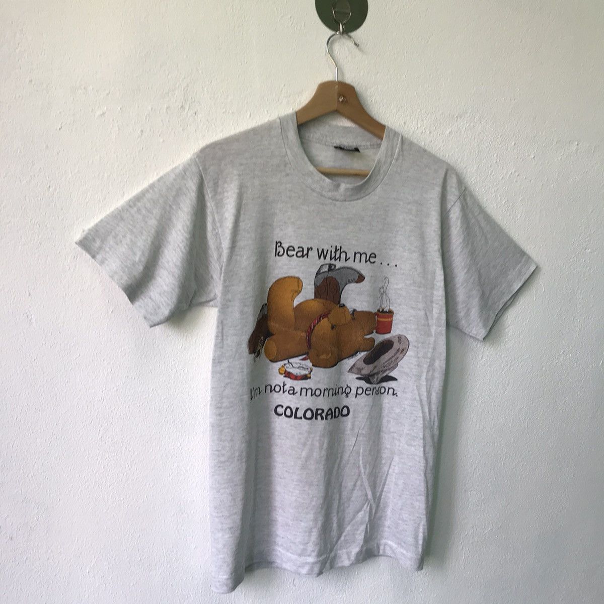 Vintage Vintage 87 Bear With Me Calardo Big Logo Crewneck Tshirt Size US M / EU 48-50 / 2 - 2 Thumbnail