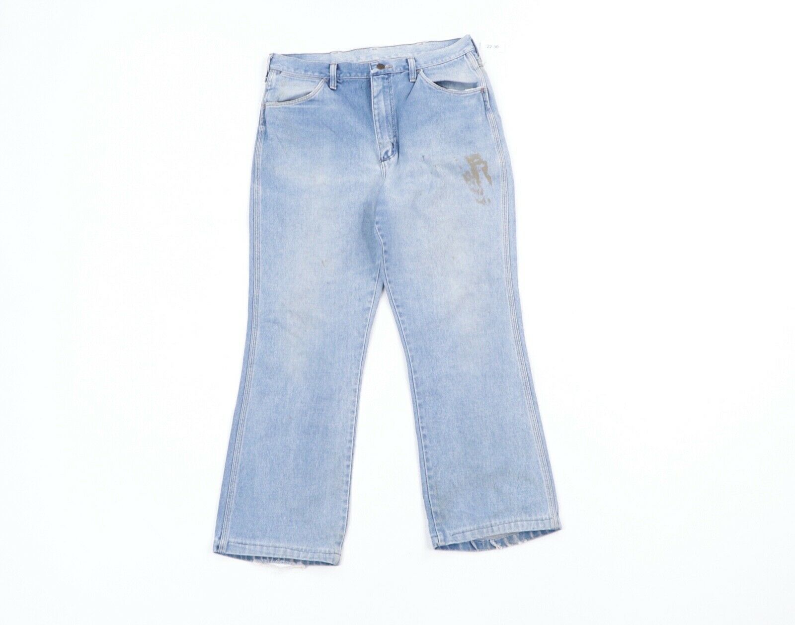 Vintage Vintage 80s Wrangler Bootcut Thrashed Jeans Blue 34x28 Size US 34 / EU 50 - 1 Preview
