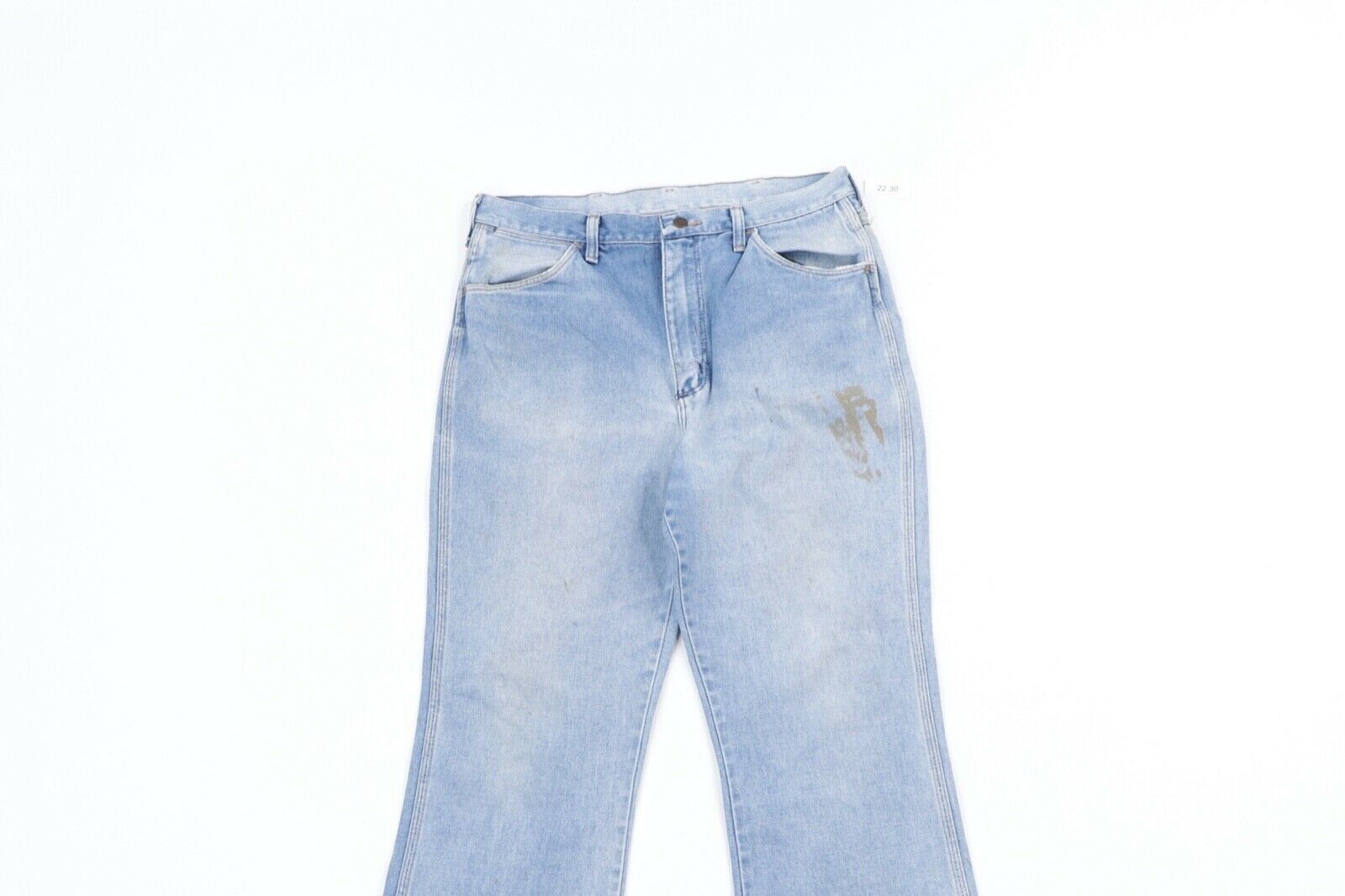 Vintage Vintage 80s Wrangler Bootcut Thrashed Jeans Blue 34x28 Size US 34 / EU 50 - 2 Preview