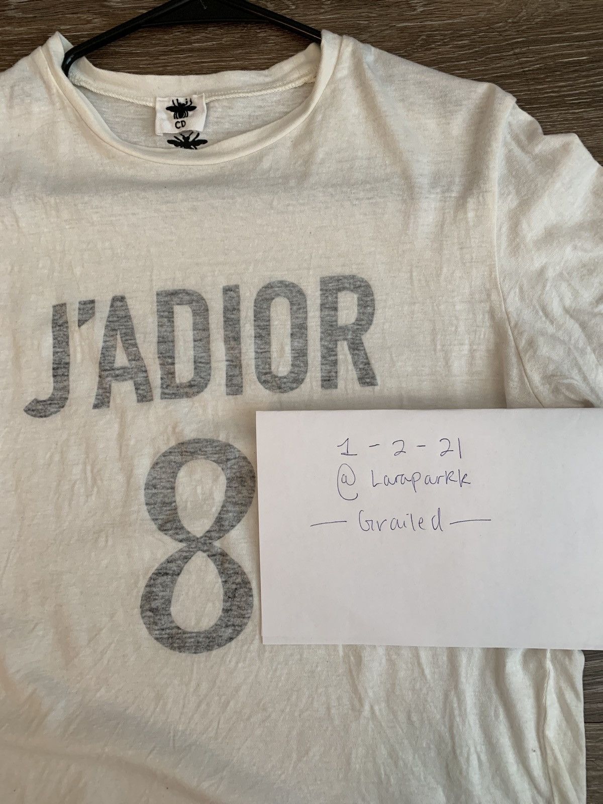 Dior J'adior 8' T-Shirt White Linen and Cotten Jersey | Grailed Dior J'adior 8' T-Shirt White Linen and Cotten Jersey | Grailed