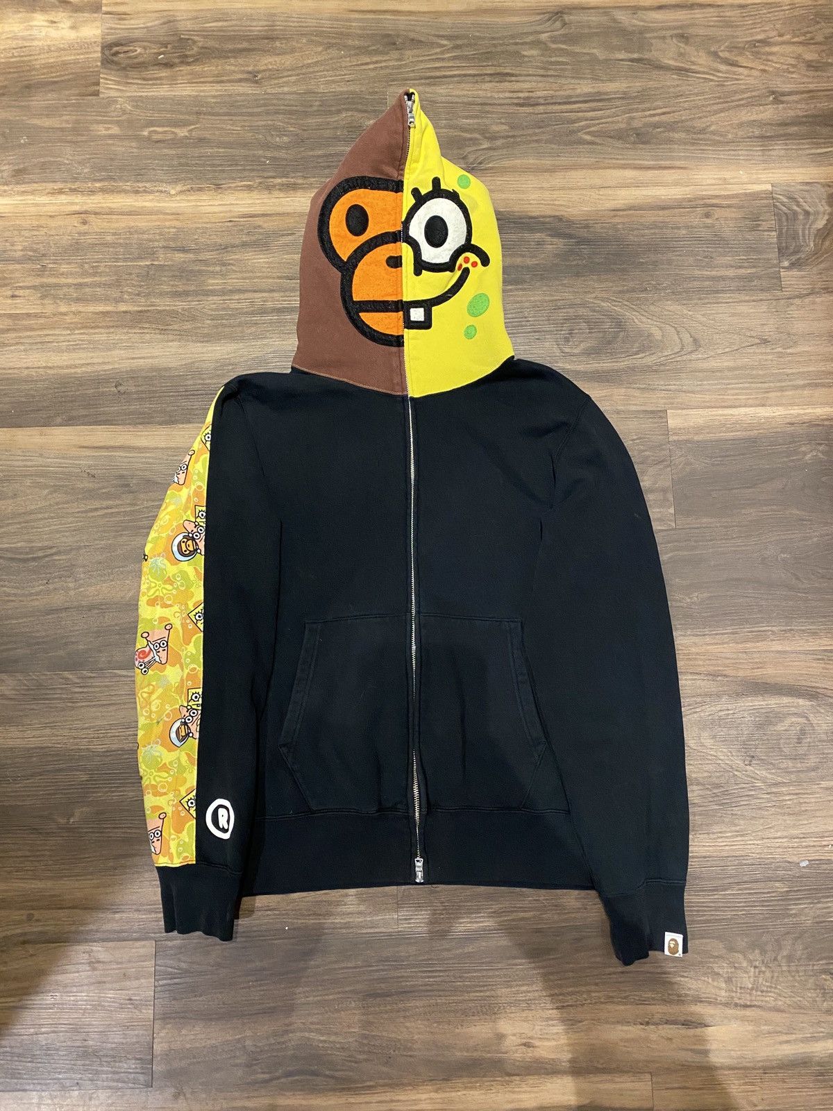 Bape BAPE Milo spongebob Full Zip Hoodie Black Grailed