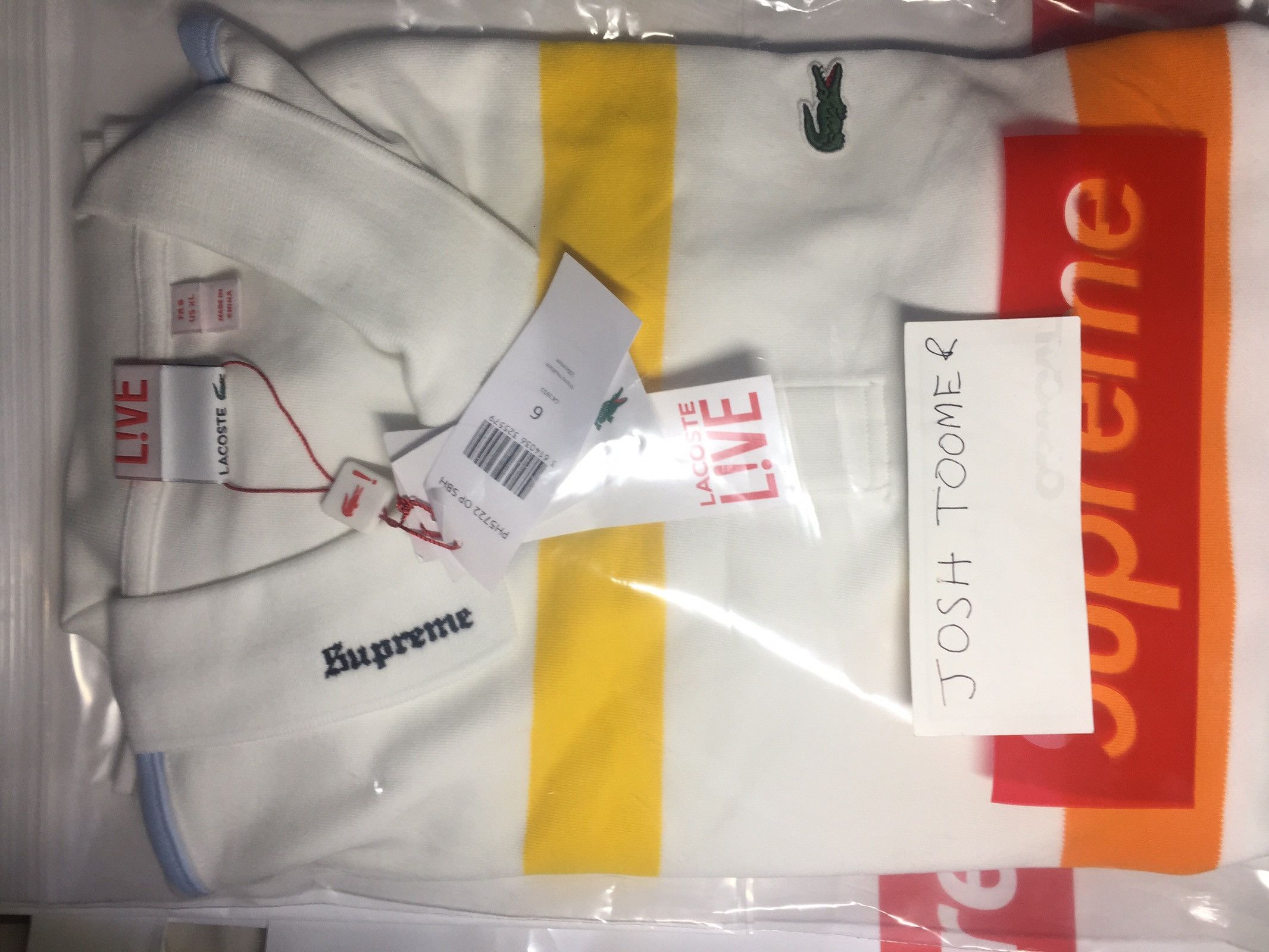 トップス Supreme Lacoste polo L Supreme x Lacoste Long Sleeve Multi Strips Jersey Polo Shirt