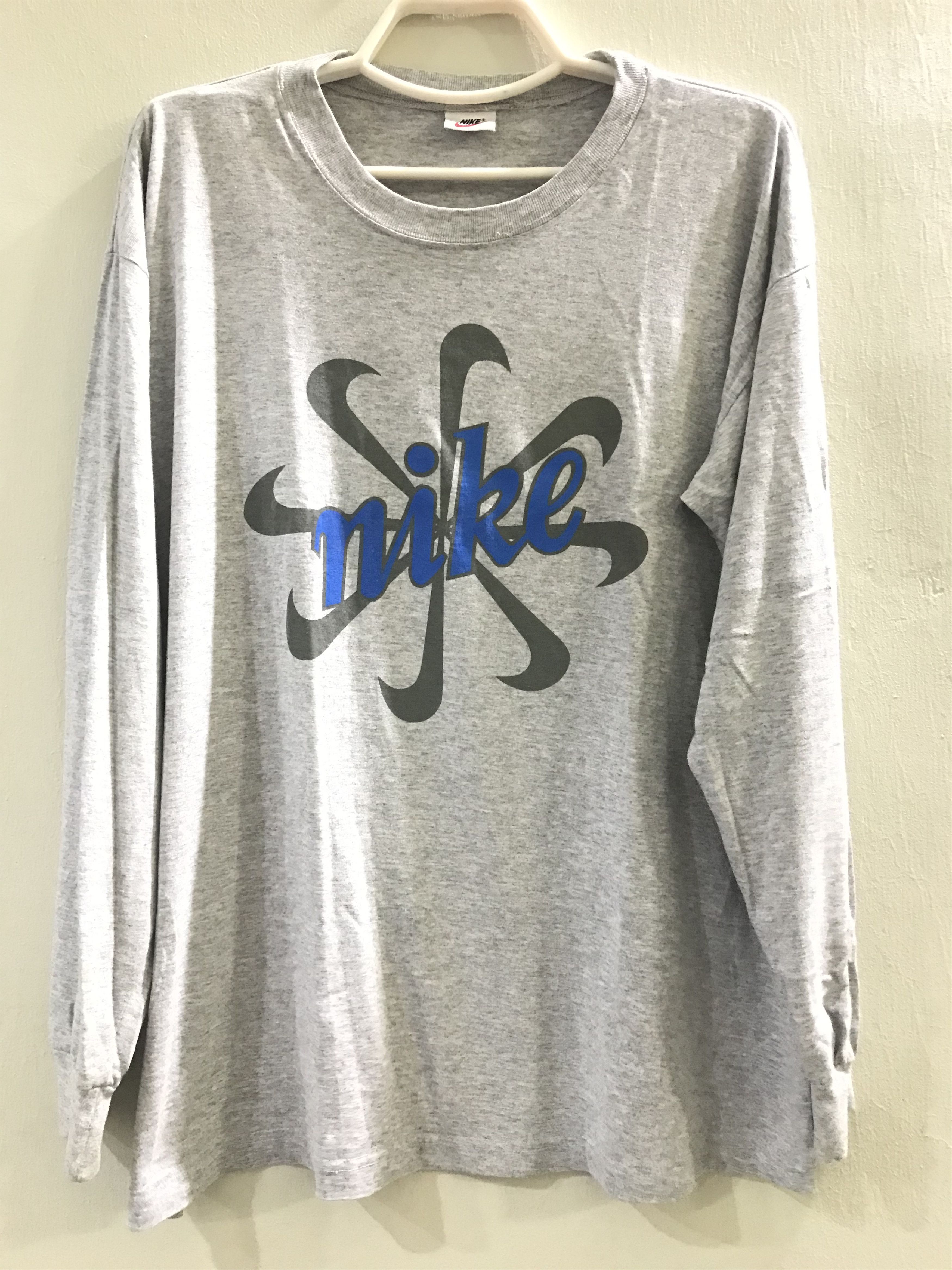 Nike Vintage 90's Nike Pin Wheel Long Sleeve T-Shirt Size US XL / EU 56 / 4 - 1 Thumbnail