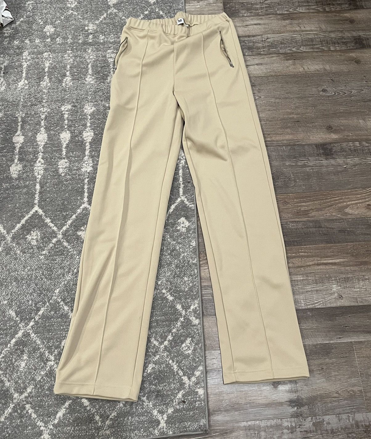 Random Identities Beige Pleated Track Pants Size US 32 / EU 48 - 1 Thumbnail