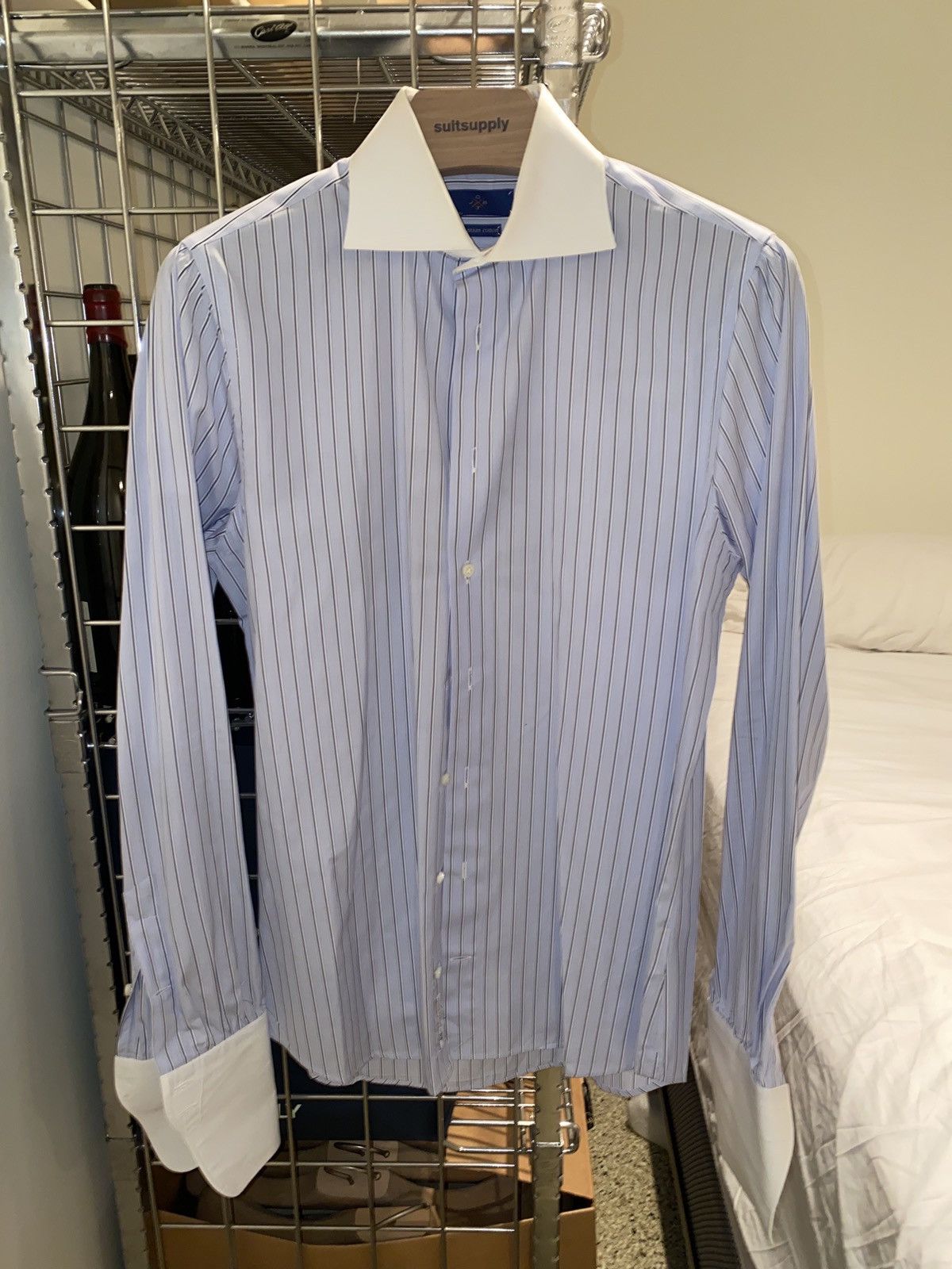 Suitsupply Jort double cuff striped shirt | Grailed