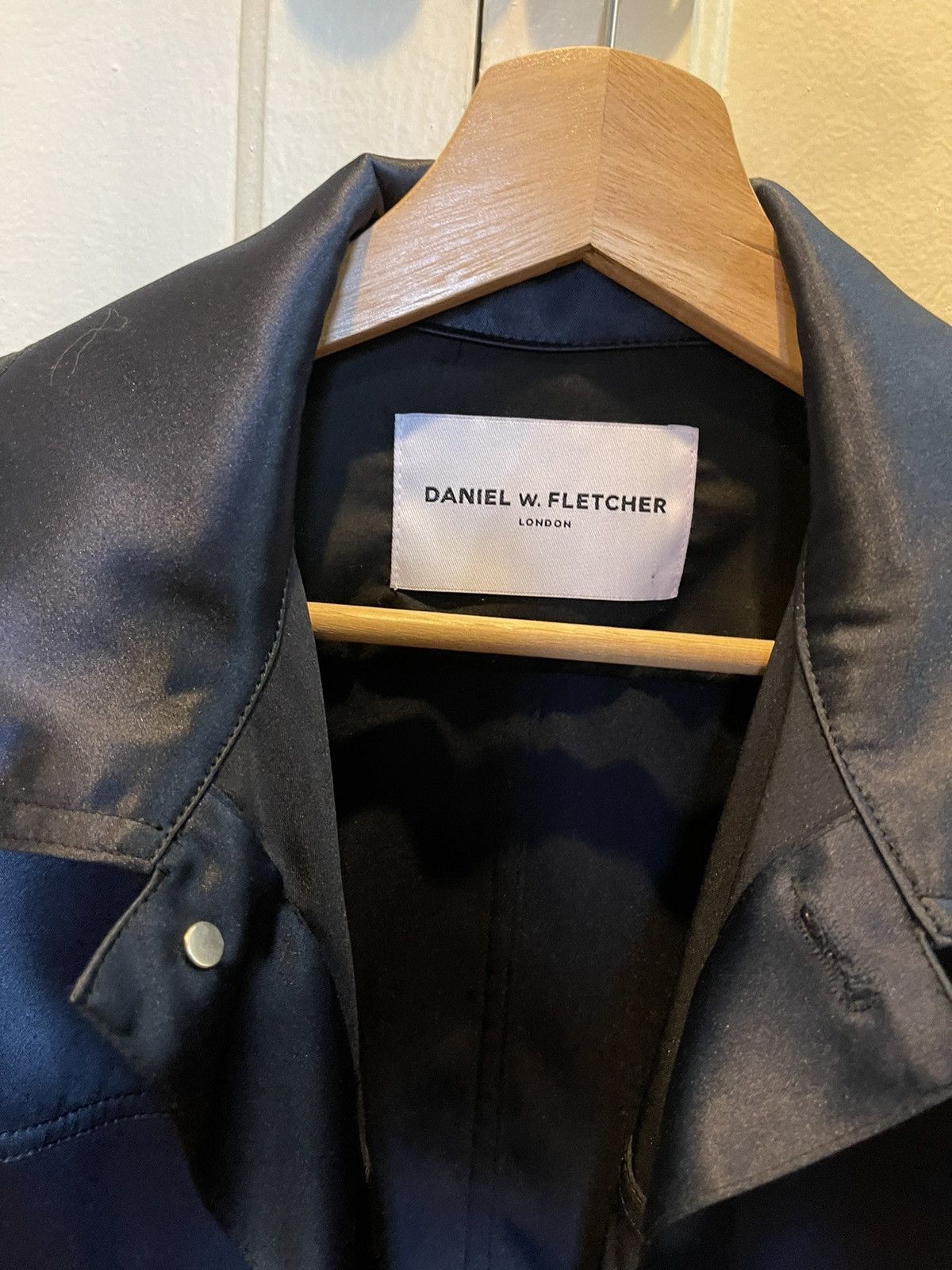 Daniel W. Fletcher Navy Satin Jeans Jacket Size US S / EU 44-46 / 1 - 3 Thumbnail