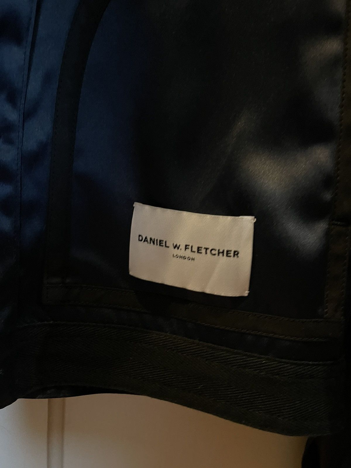 Daniel W. Fletcher Navy Satin Jeans Jacket Size US S / EU 44-46 / 1 - 2 Thumbnail