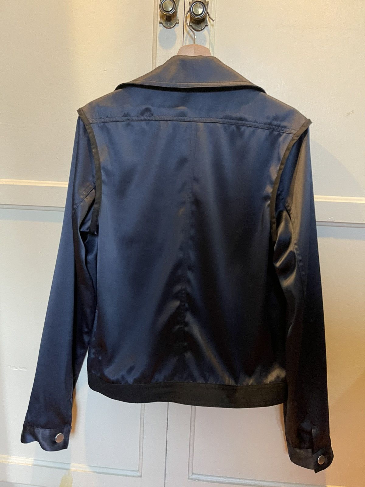 Daniel W. Fletcher Navy Satin Jeans Jacket Size US S / EU 44-46 / 1 - 4 Thumbnail