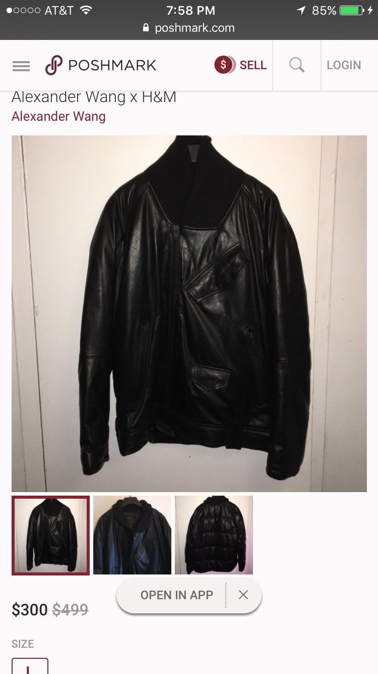 Alexander Wang × H&M AW X H&M Men's Leather Padded Jacket Alexander Wang × H&M AW X H&M Men's Leather Padded Jacket