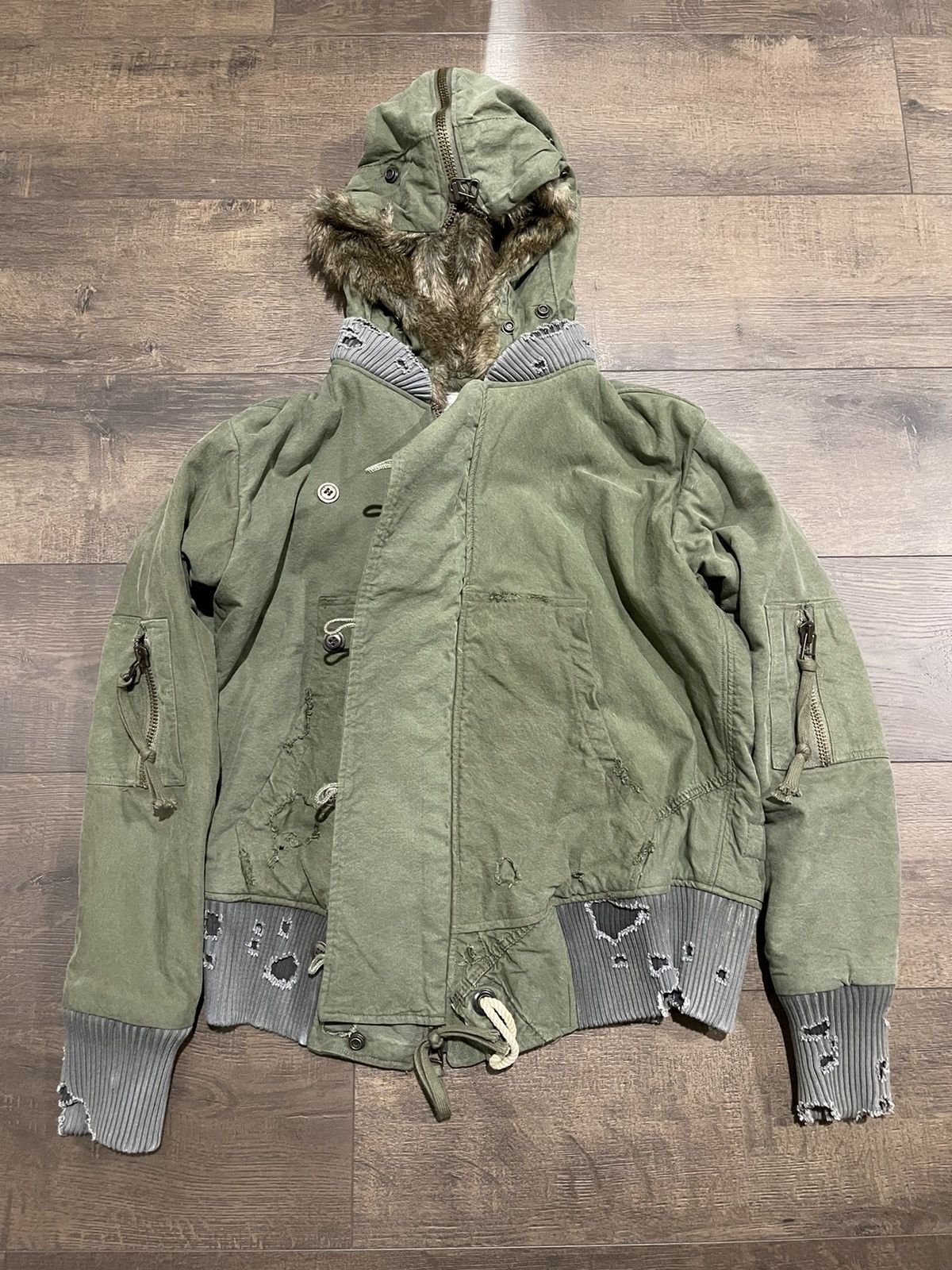 Greg Lauren Greg Lauren Army Tent Snorkel Flight Jacket | Grailed