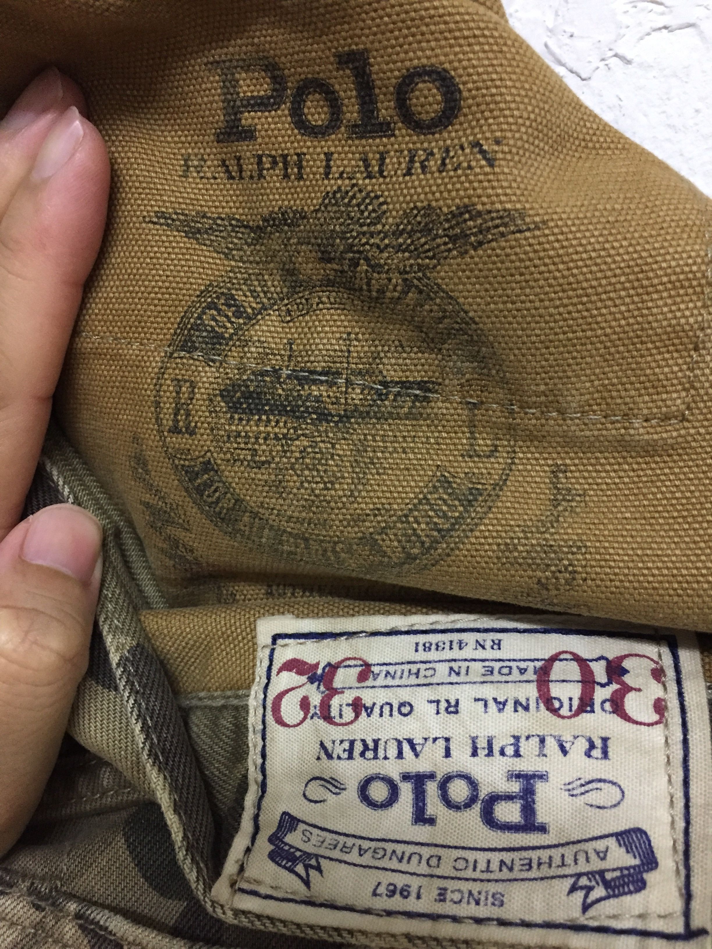 Polo Ralph Lauren Vtg POLO Ralph Lauren distressed camo carpenter pants Size US 31 - 11 Thumbnail