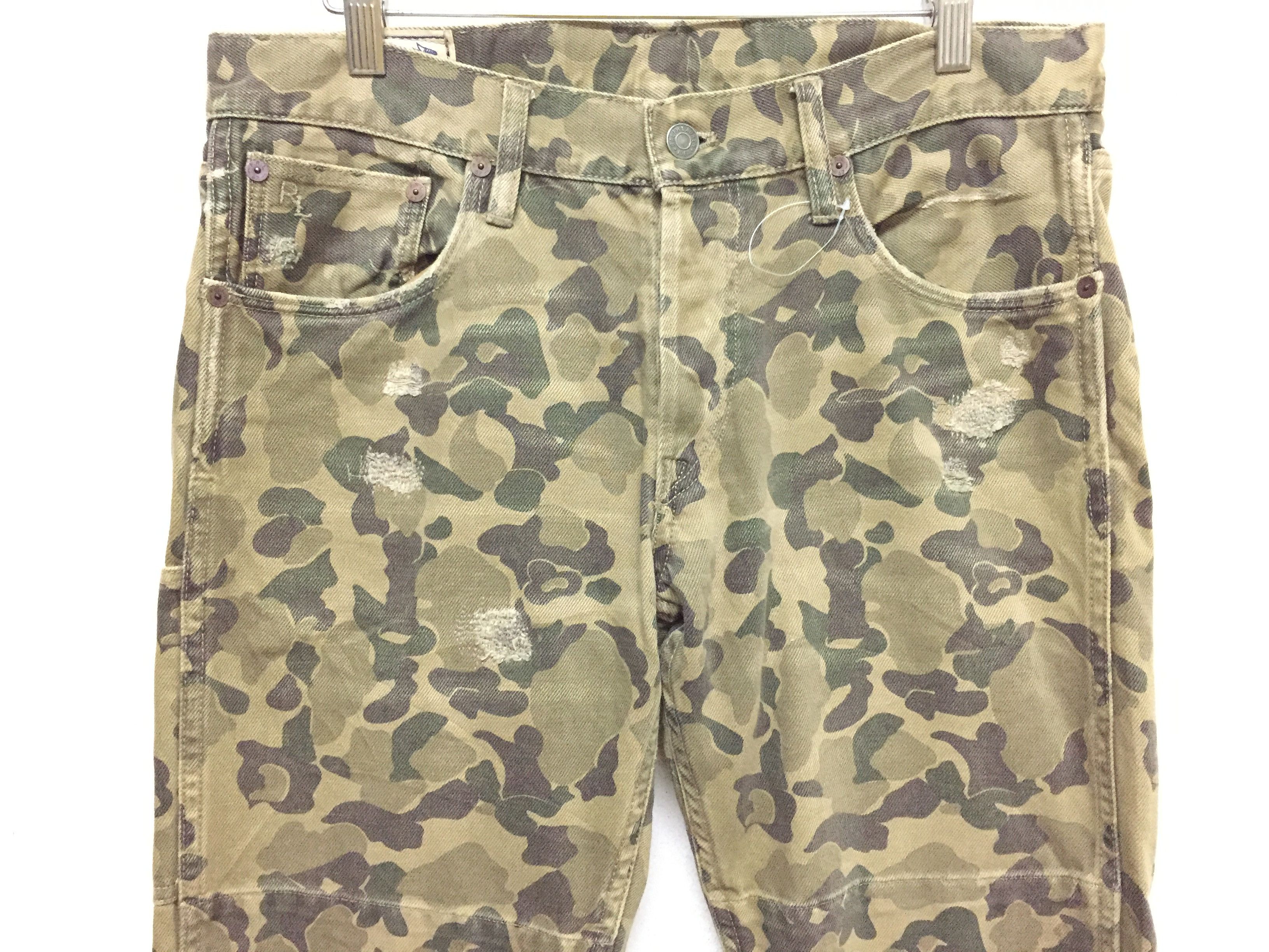 Polo Ralph Lauren Vtg POLO Ralph Lauren distressed camo carpenter pants Size US 31 - 2 Thumbnail