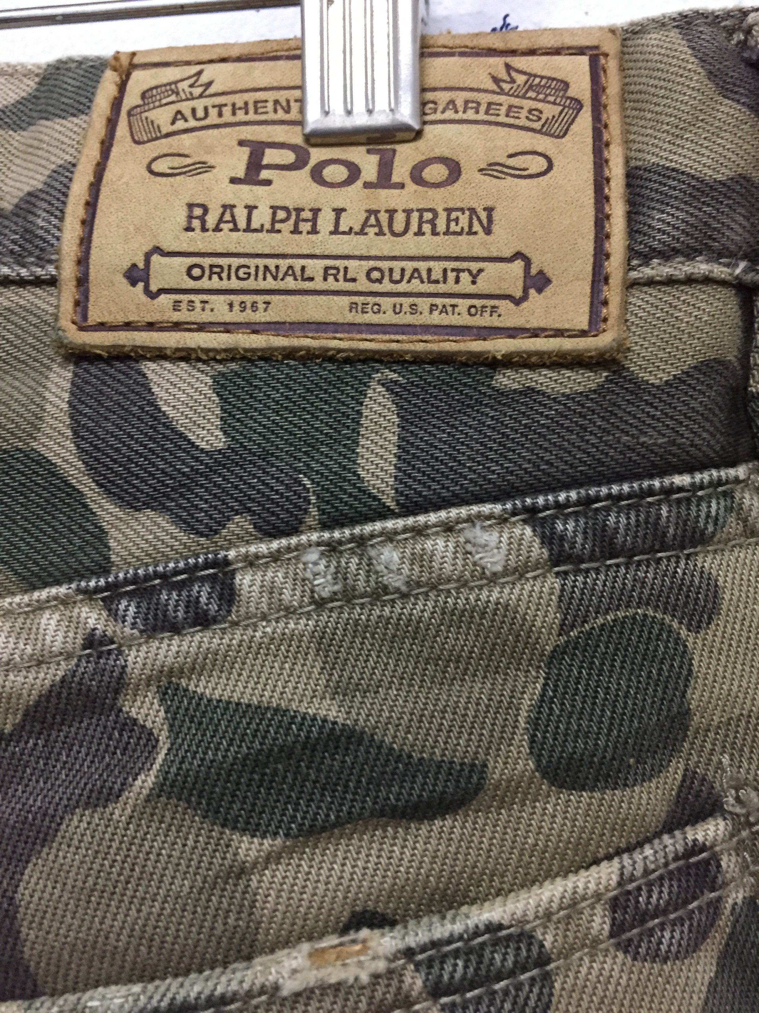 Polo Ralph Lauren Vtg POLO Ralph Lauren distressed camo carpenter pants Size US 31 - 10 Thumbnail