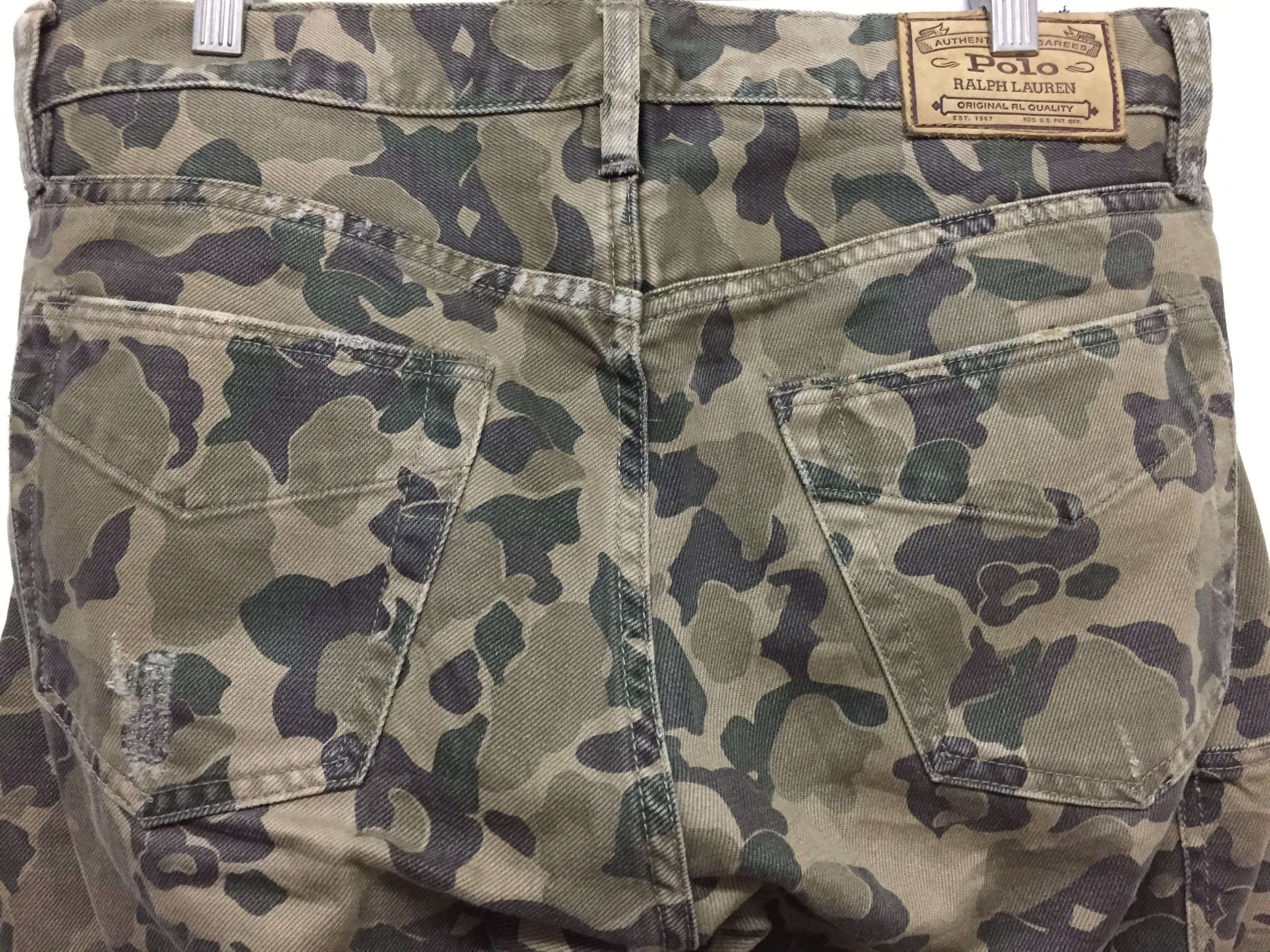 Polo Ralph Lauren Vtg POLO Ralph Lauren distressed camo carpenter pants Size US 31 - 8 Thumbnail
