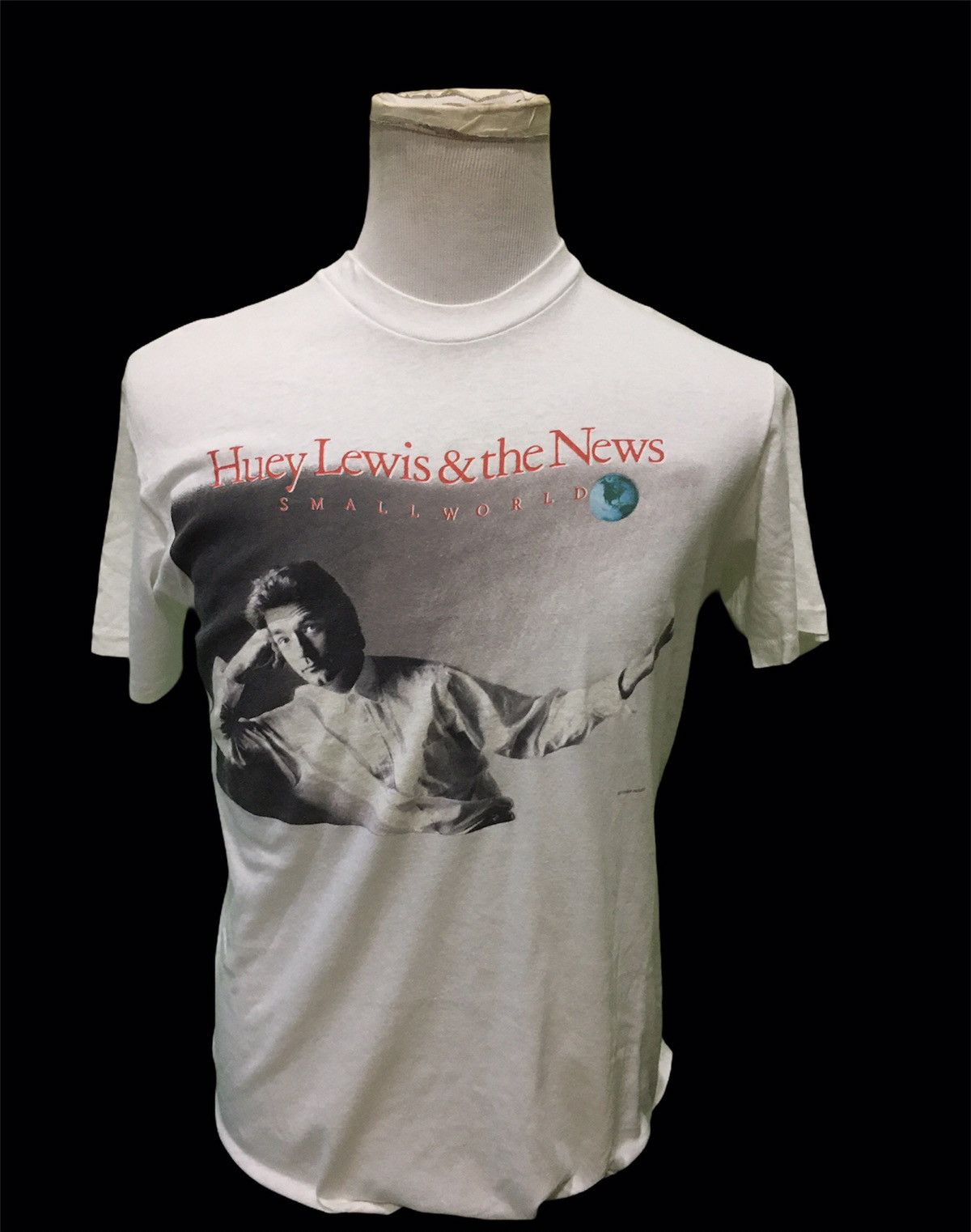 Vintage Huey Lewis & the News smallword tour band 1988 shirt