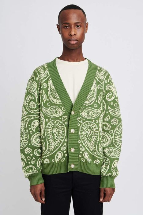 Ruben Kone Ruben Kone Paisley Cardigan Dark Olive | Grailed