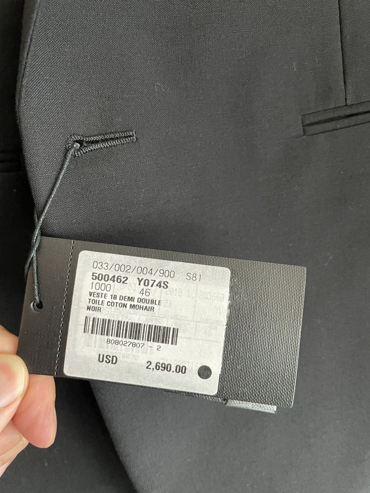 Saint Laurent Paris $3,000 Value Super Runway Sold Out Classic Blazer Brand New Size 46R - 6 Thumbnail