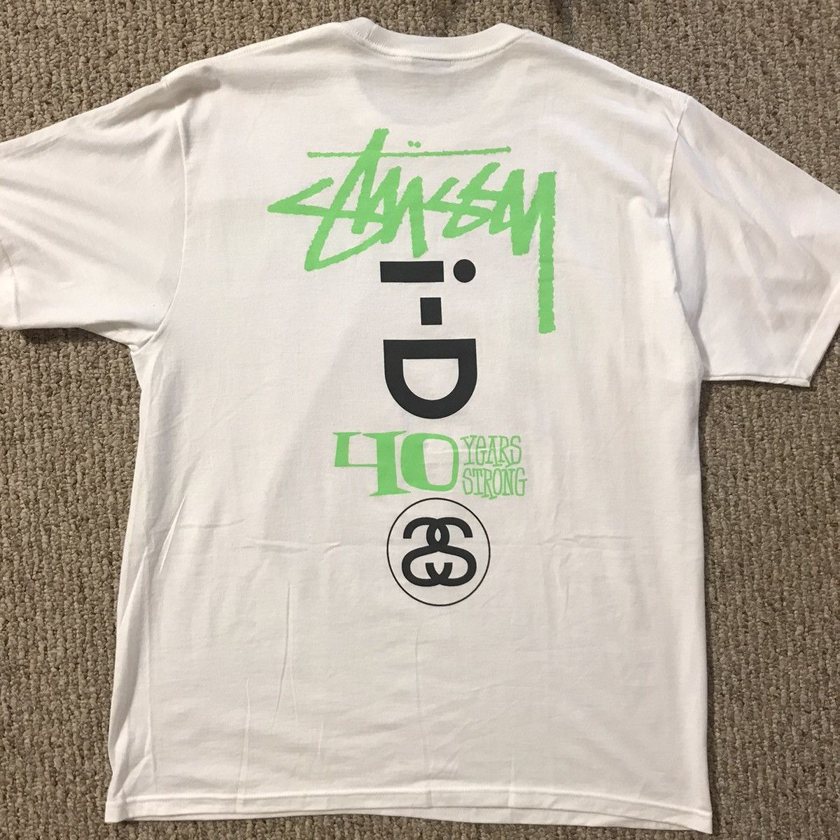 STUSSY i-D コラボ フーディ ホワイト Nike x Stussy T-Shirt White ナイキ x ステューシー コラボ T