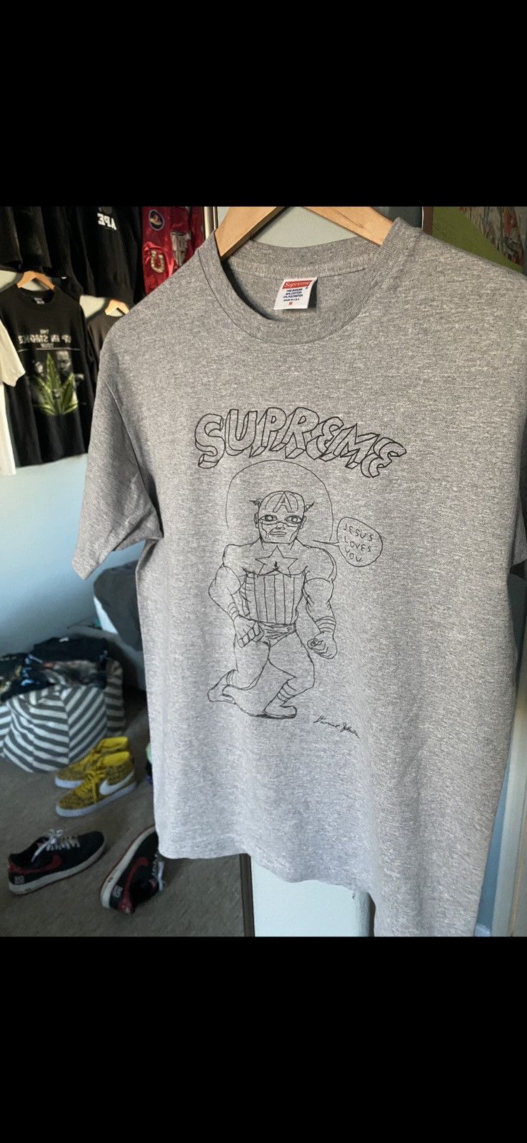 Captain America Daniel Johnston Supreme Tee Rare Supreme Daniel