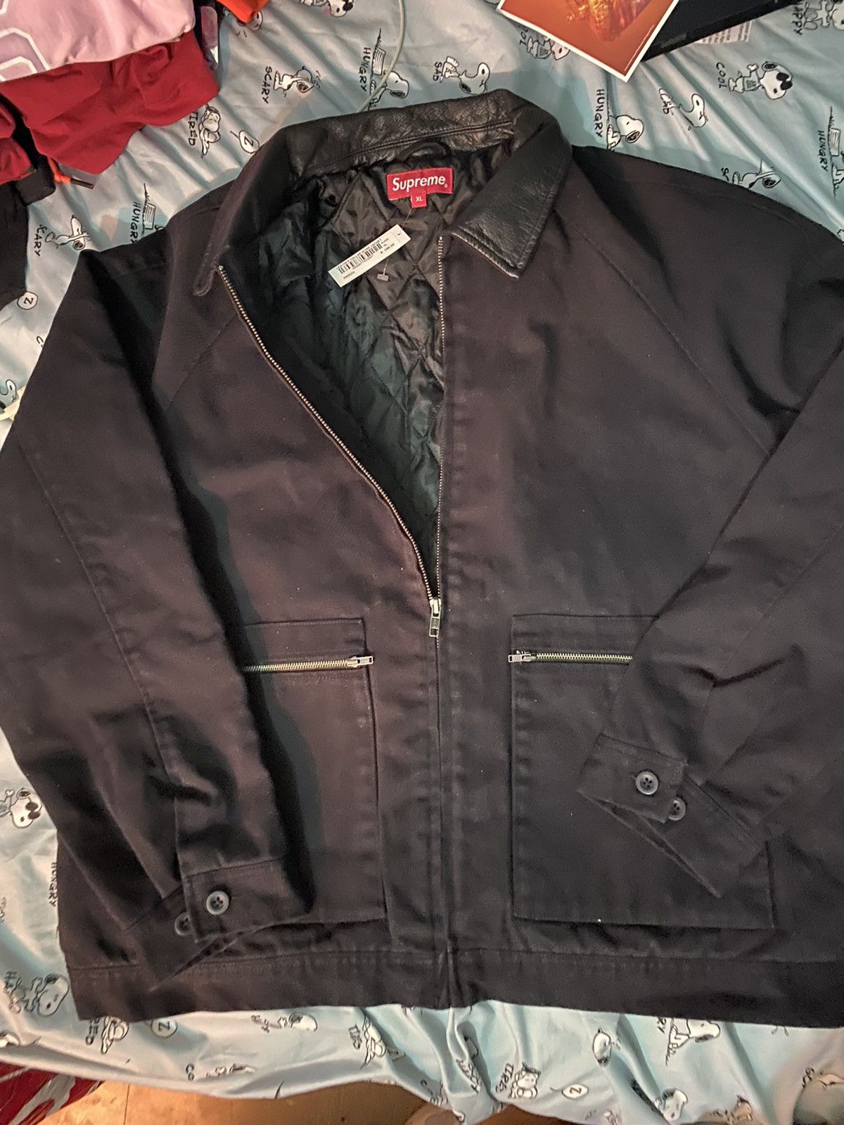 Supreme Supreme leather collar work jacket | Grailed