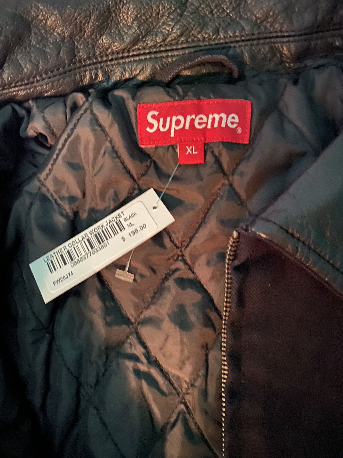 Supreme Supreme leather collar work jacket | Grailed