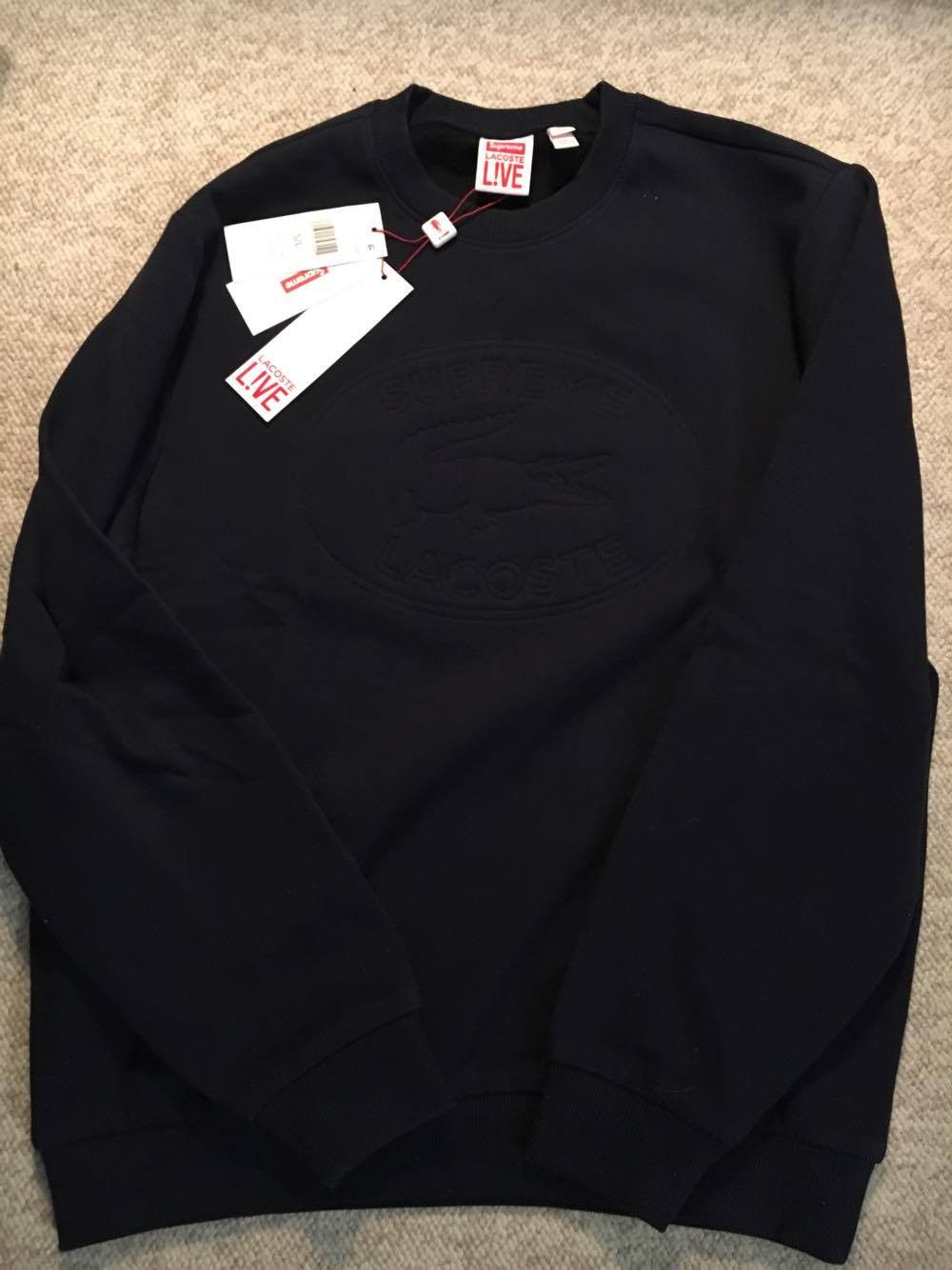 Supreme x lacoste crewneck sale