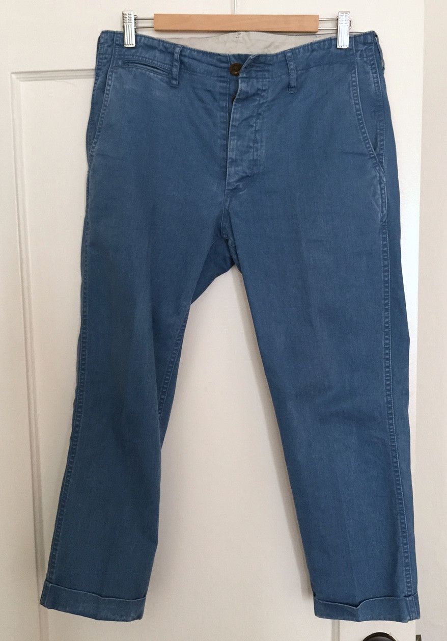 blue high-water chino