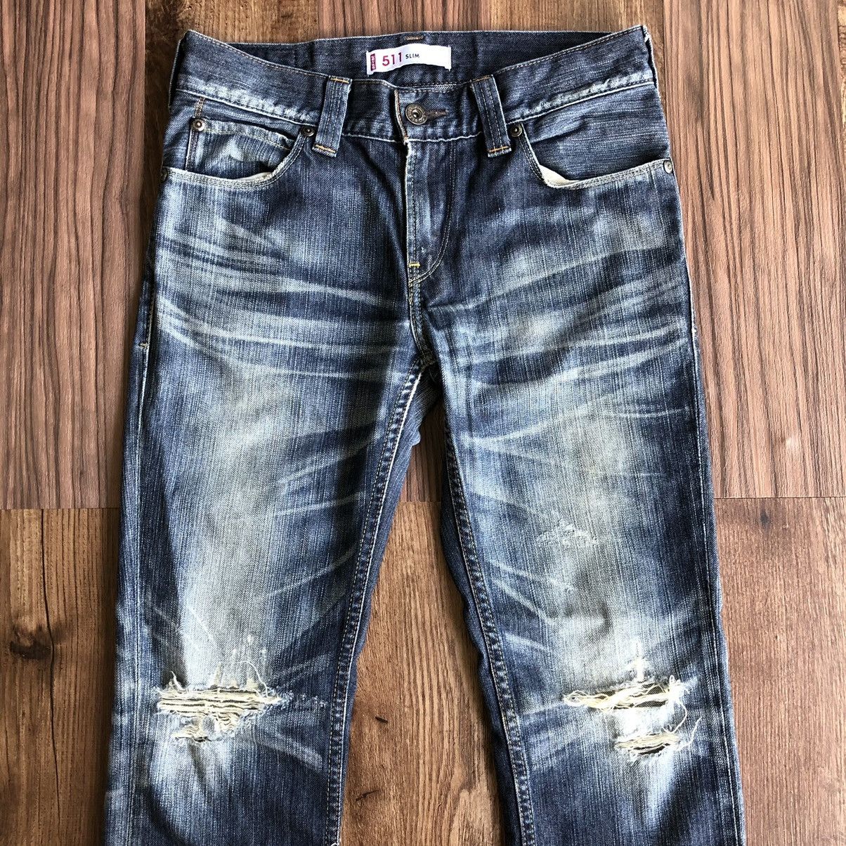 Levi's × Vintage Vintage Levis 511 Distressed Denim Jeans Size US 32 / EU 48 - 2 Thumbnail