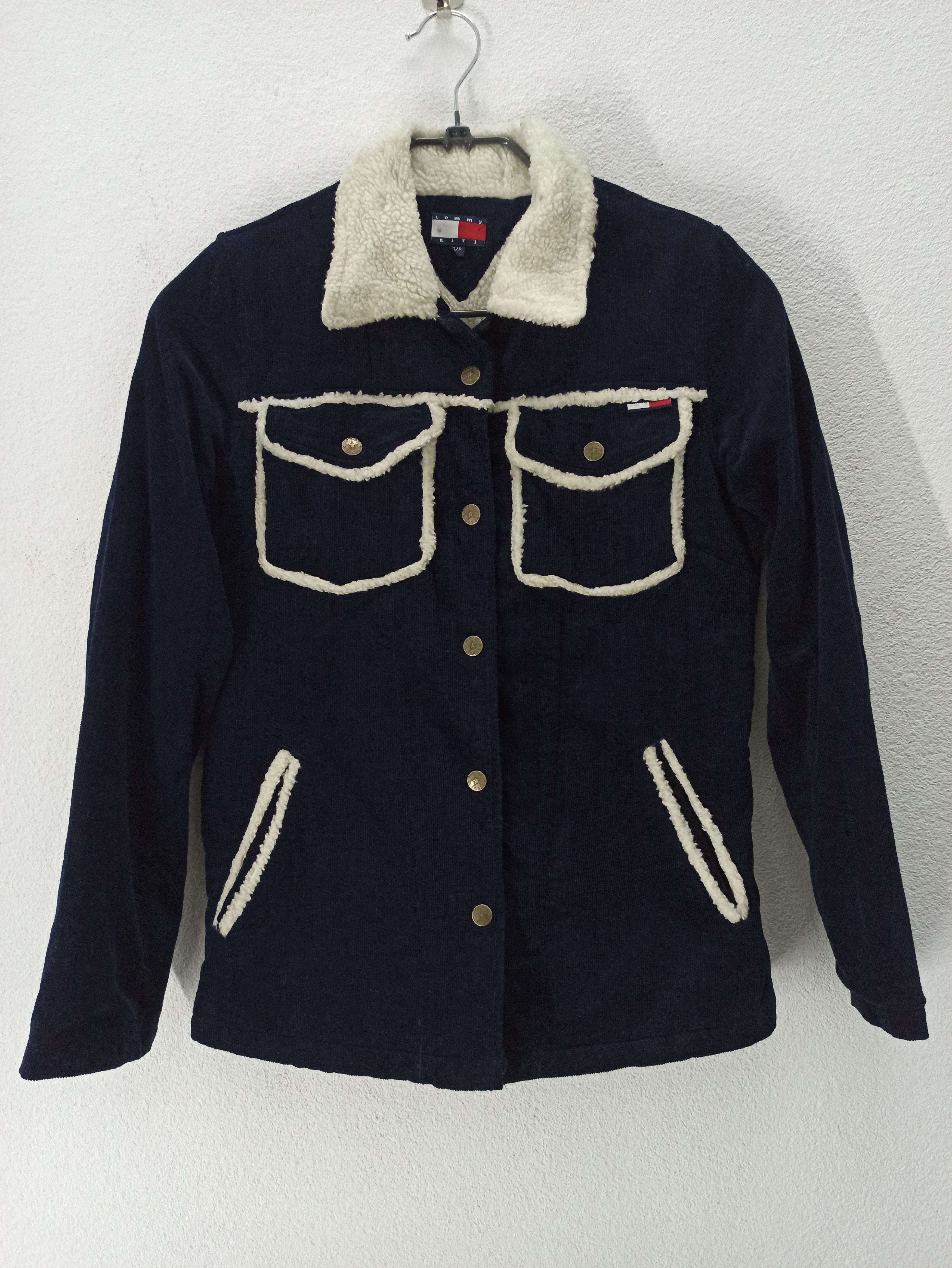 Tommy Hilfiger × Vintage Vintage Trucker Corduroy Sherpa Jacket Tommy Hillfiger Size US S / EU 44-46 / 1 - 2 Thumbnail