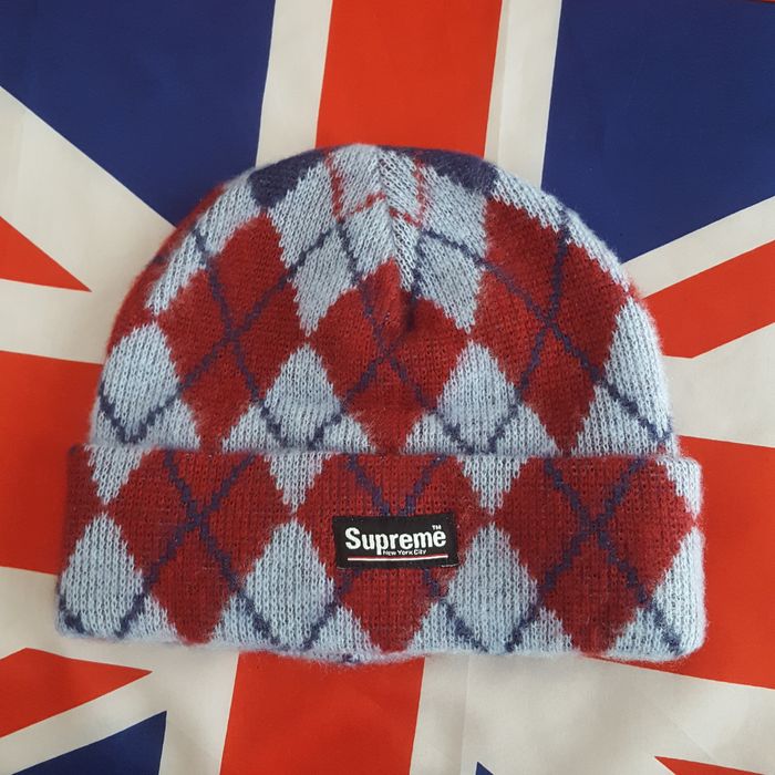 Supreme FW15 Argyle Mohair Beanie | Grailed