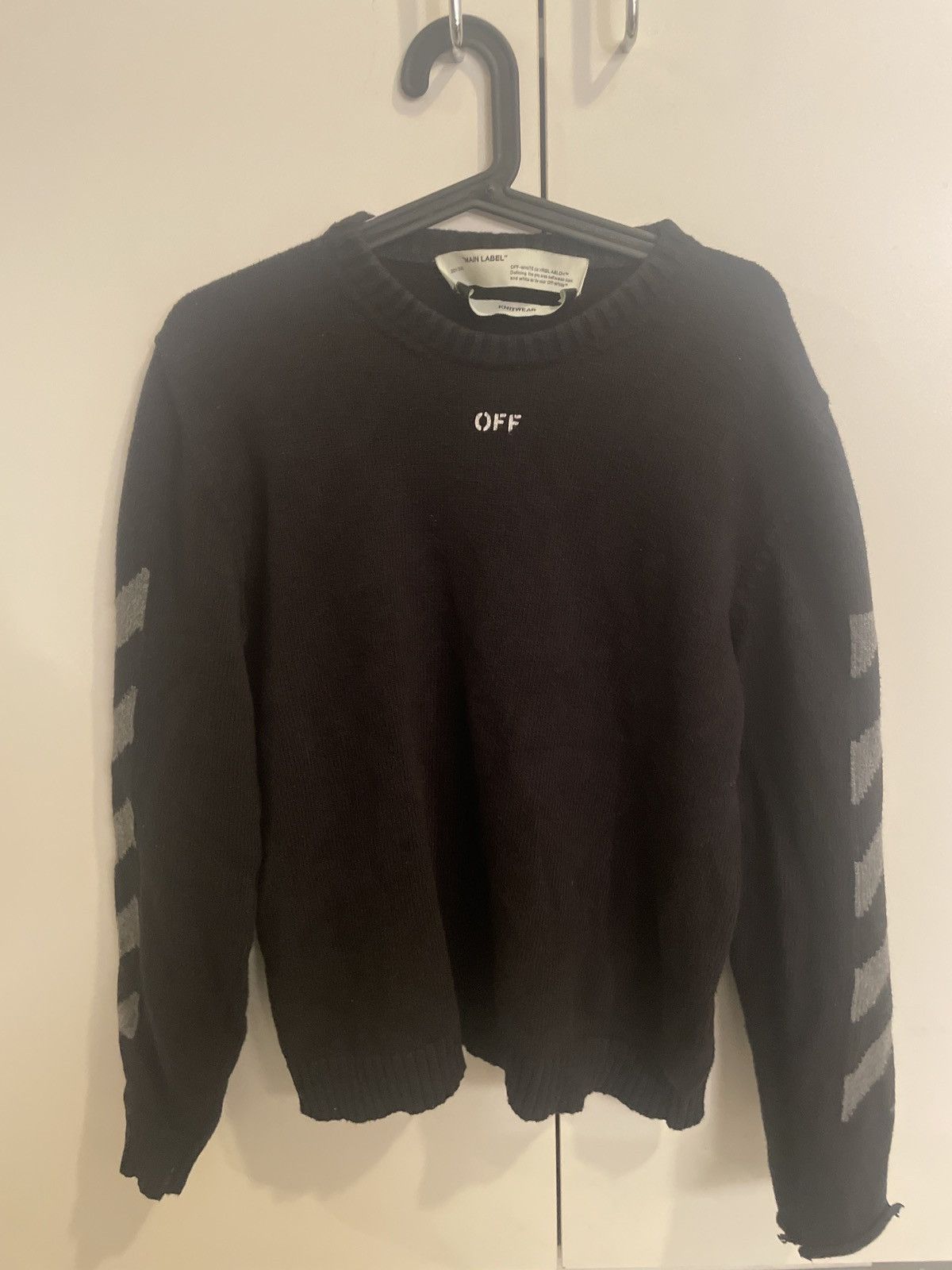 Off-White Off White Knitwear Sweater with signature print sz L | Grailed