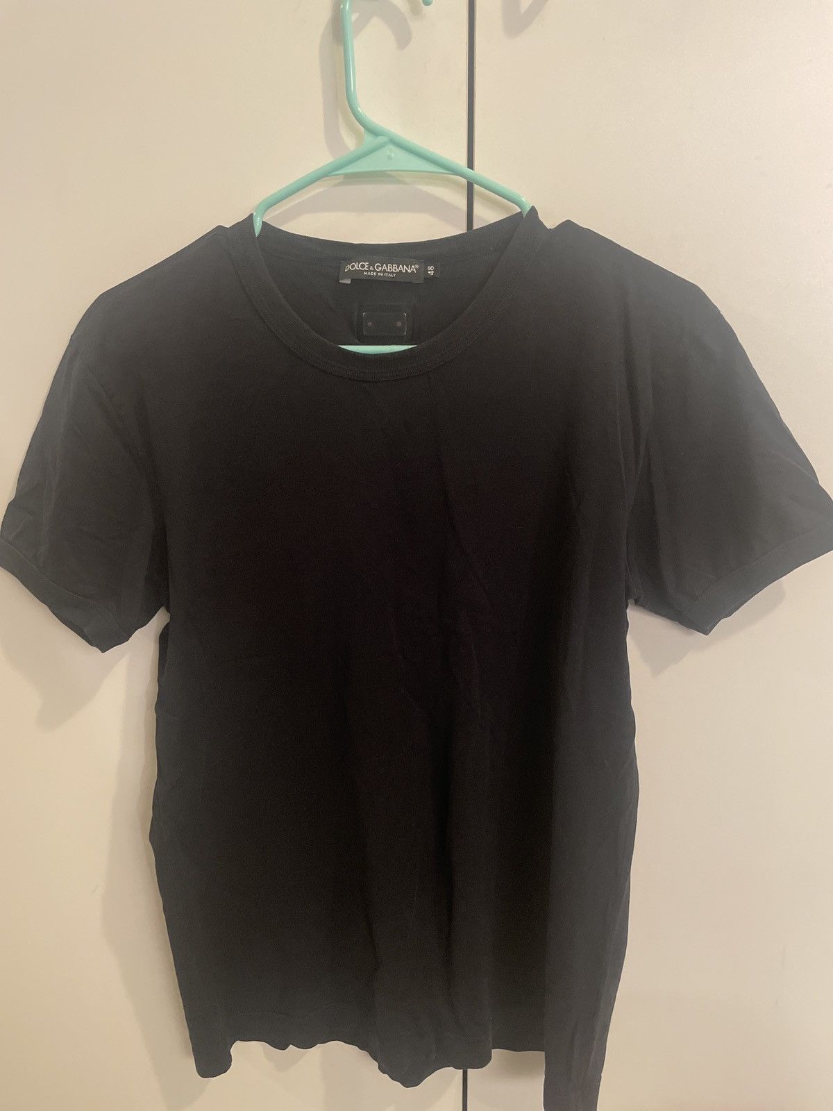 Dolce & Gabbana Dolce & Gabbana Black Tee with Logo Patch sz 48 Size US M / EU 48-50 / 2 - 1 Thumbnail