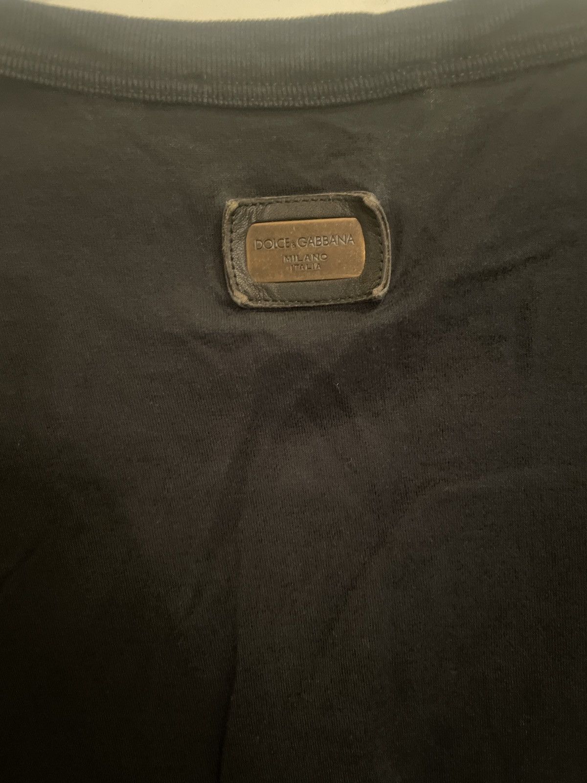 Dolce & Gabbana Dolce & Gabbana Black Tee with Logo Patch sz 48 Size US M / EU 48-50 / 2 - 4 Thumbnail