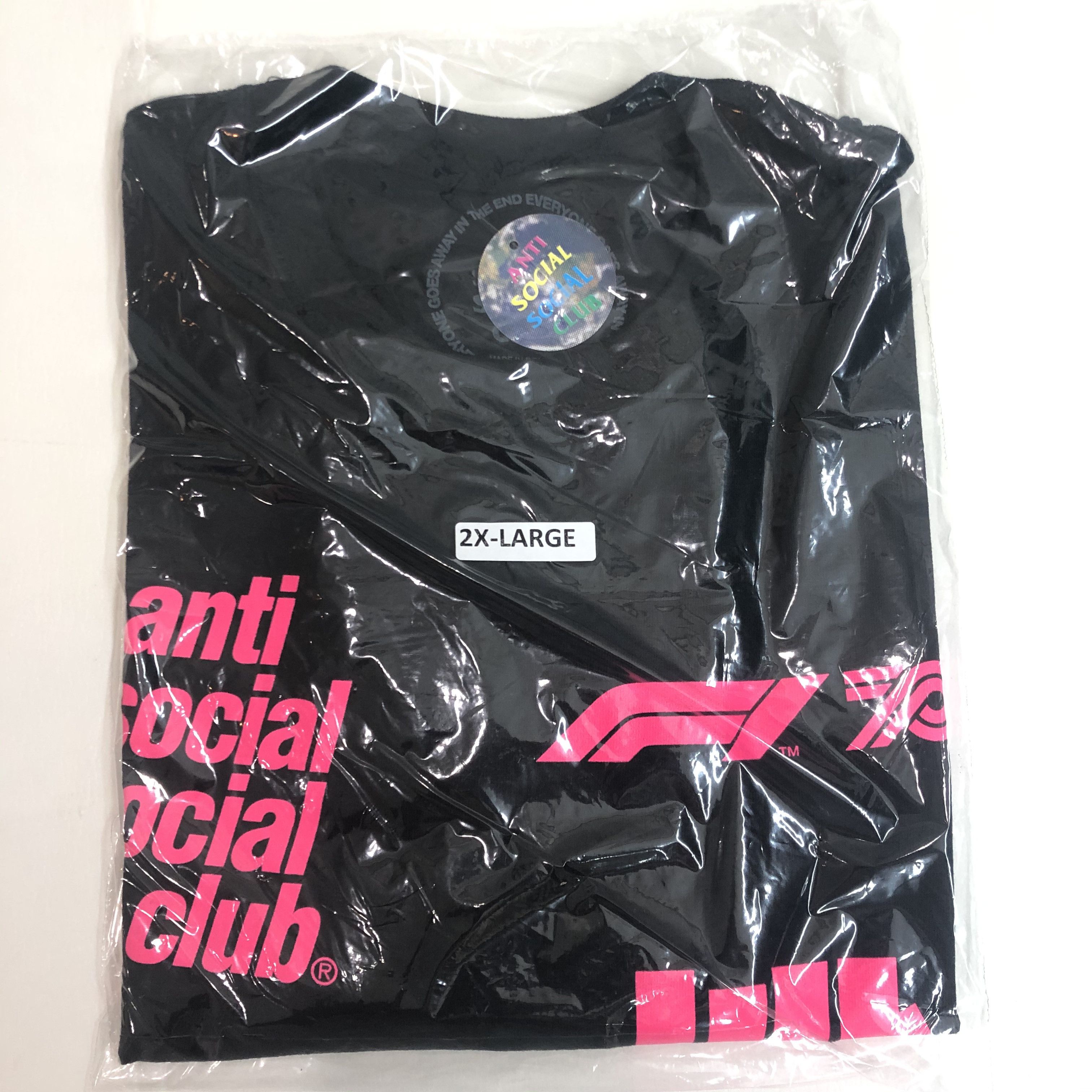 Anti Social Social Club × Other × Undefeated DS FW20 ASSC X UNDFTD X F1® Pink Logo Black Tee in hand Size US XXL / EU 58 / 5 - 1 Thumbnail