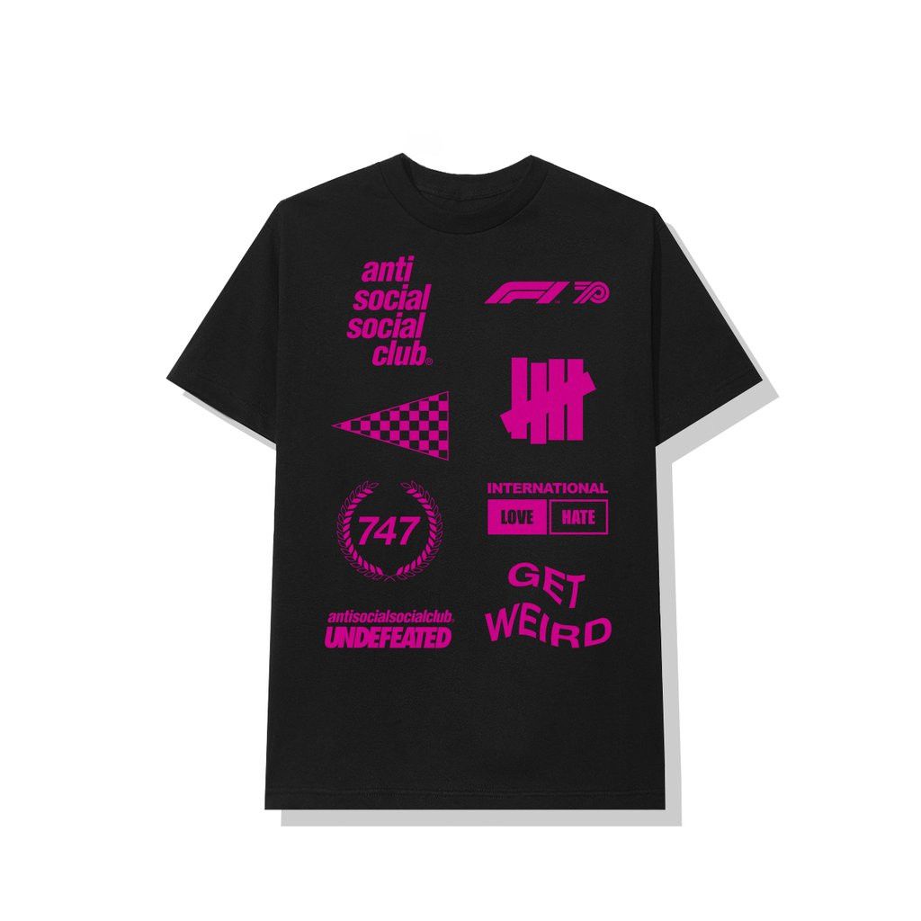 Anti Social Social Club × Other × Undefeated DS FW20 ASSC X UNDFTD X F1® Pink Logo Black Tee in hand Size US XXL / EU 58 / 5 - 4 Thumbnail