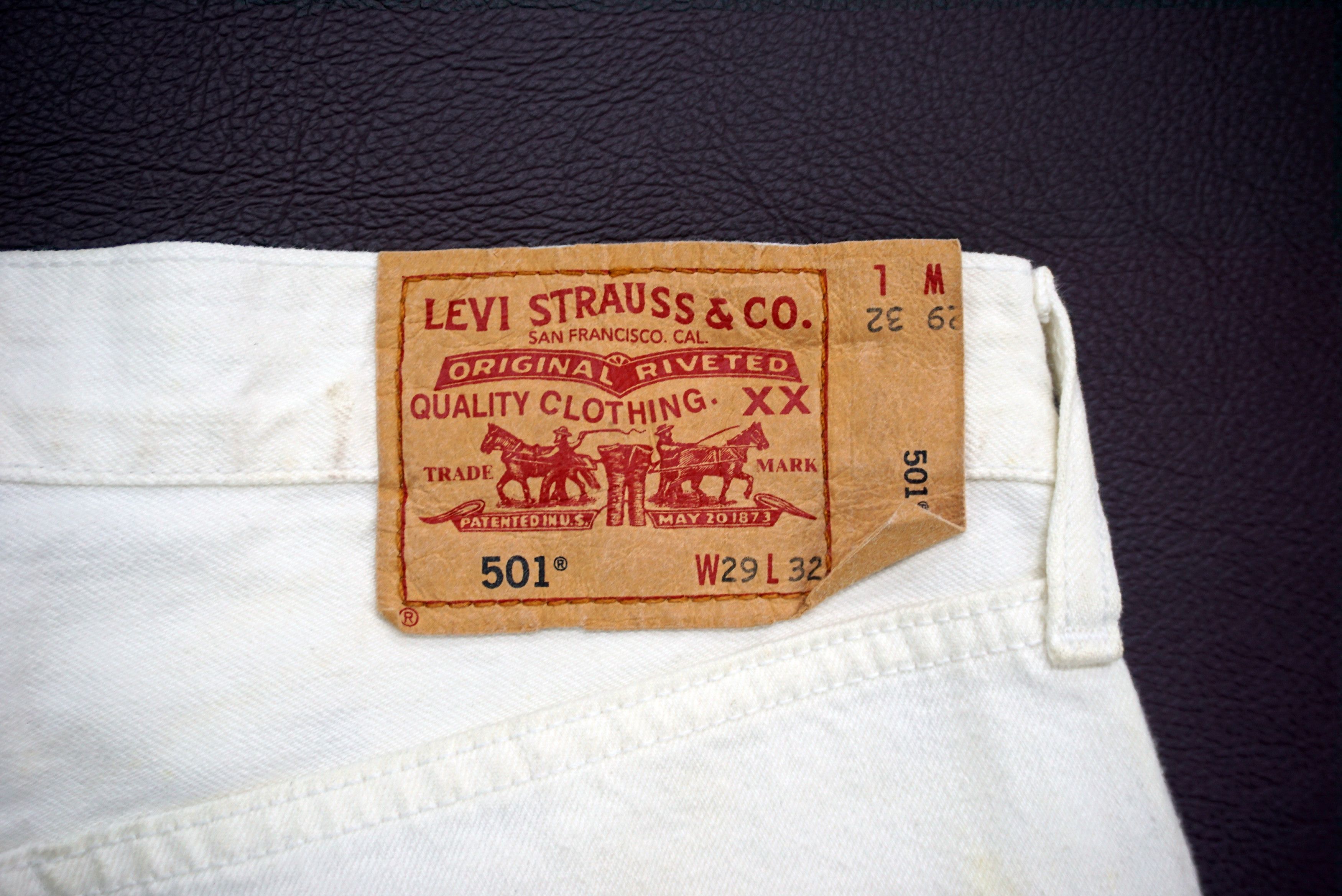 Levi's × Levi's Vintage Clothing Levis 501 Vintage 90s White Jeans Size US 29 - 8 Thumbnail