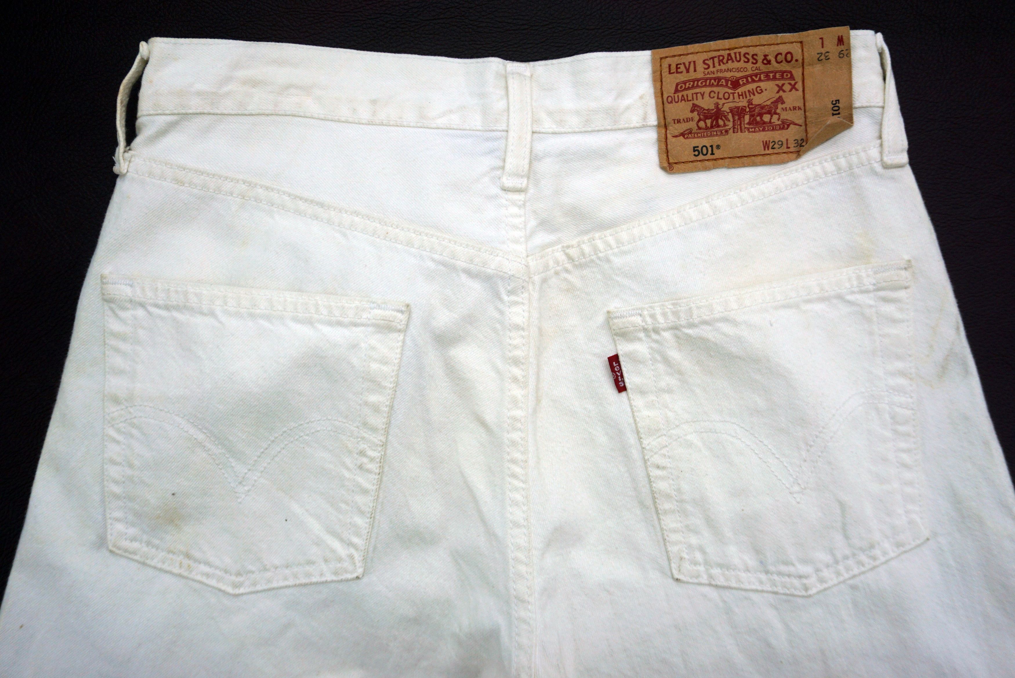 Levi's × Levi's Vintage Clothing Levis 501 Vintage 90s White Jeans Size US 29 - 7 Thumbnail