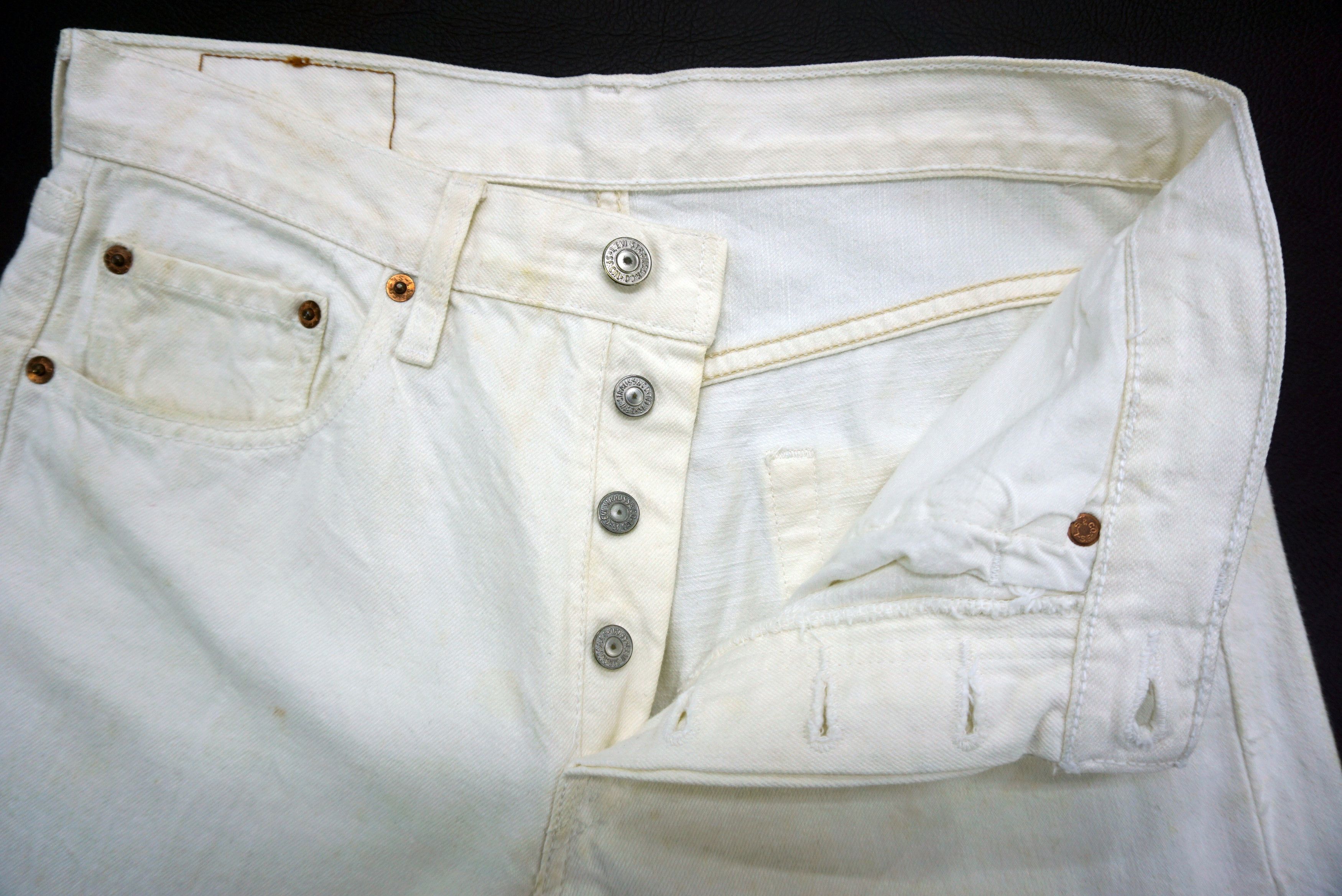 Levi's × Levi's Vintage Clothing Levis 501 Vintage 90s White Jeans Size US 29 - 5 Thumbnail